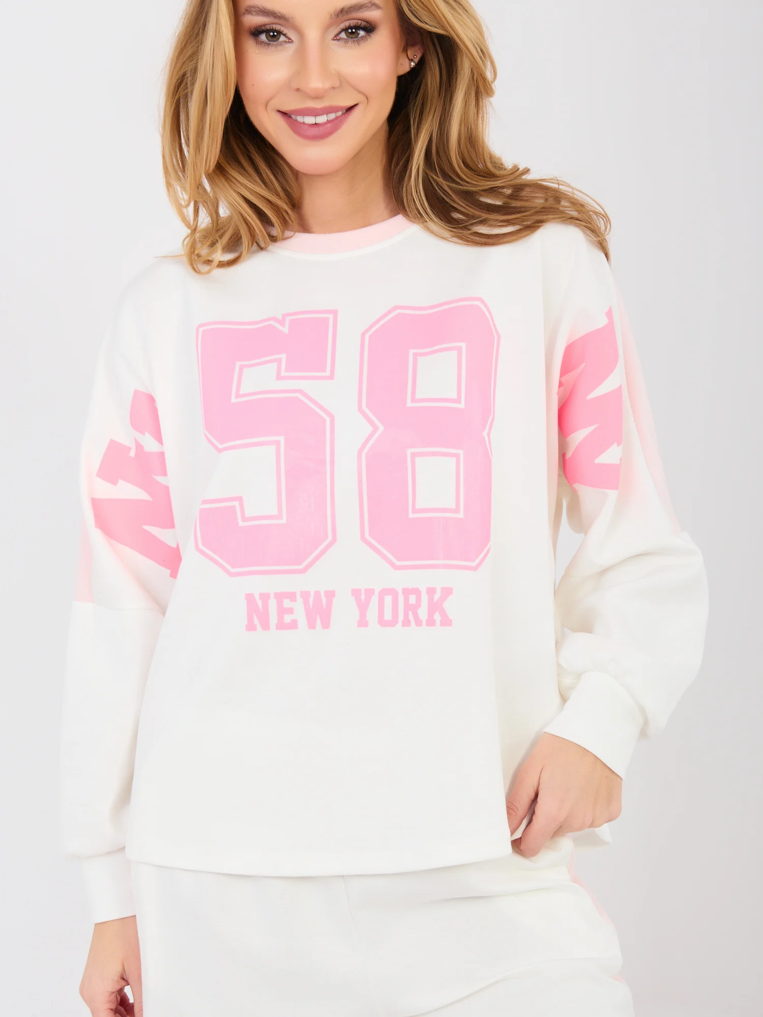 Compleu Dama Maneca lunga, Larga, RUE PARIS, Ecru Casual - imagine 2
