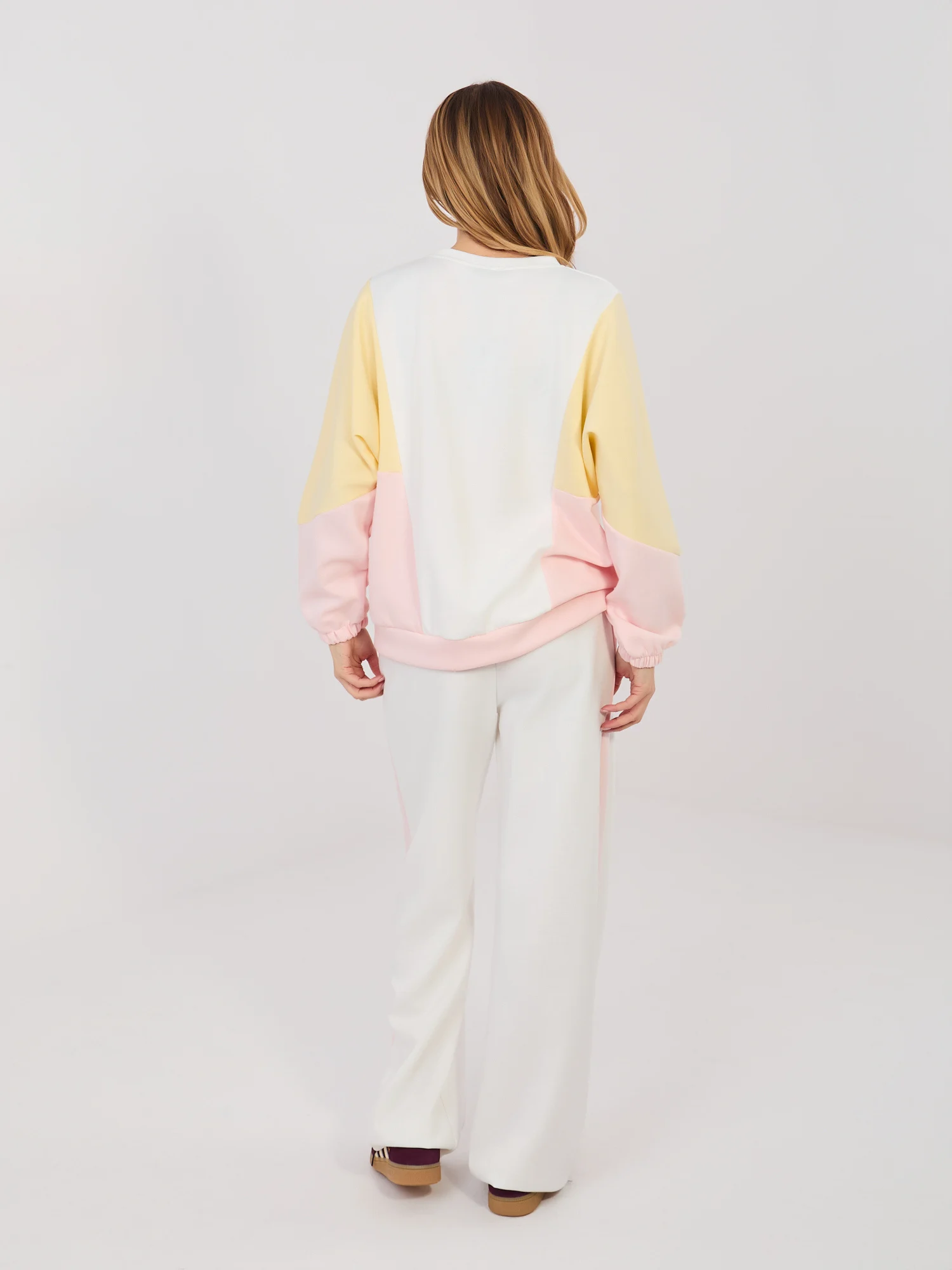 Compleu Dama Maneca lunga, Paiete, RUE PARIS, Ecru Casual - imagine 4