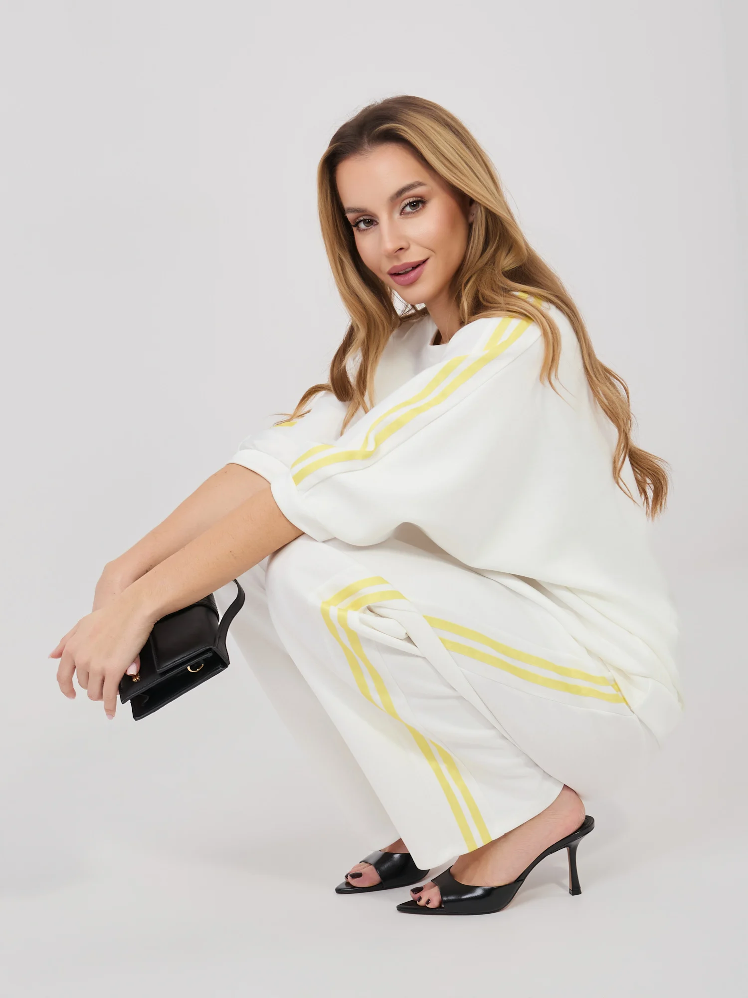 Compleu Dama Lunga, Dreapta, RUE PARIS, Ecru Casual - imagine 4