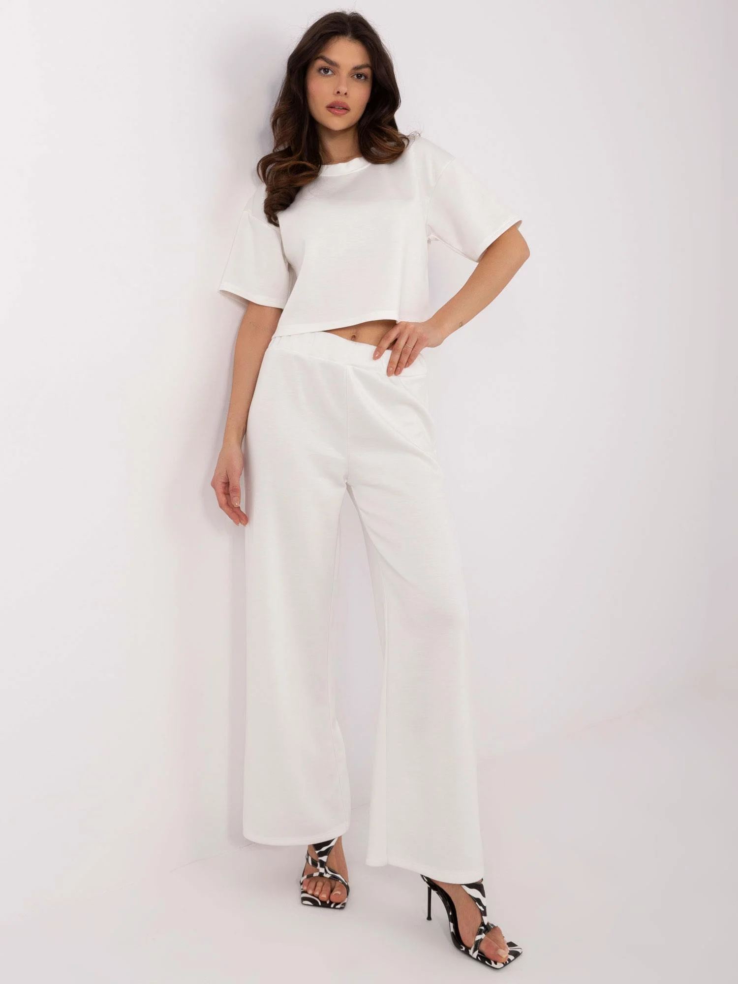 Compleu Dama Lunga, Dreapta, ITALY MODA, Ecru Eleganta Office - imagine 3
