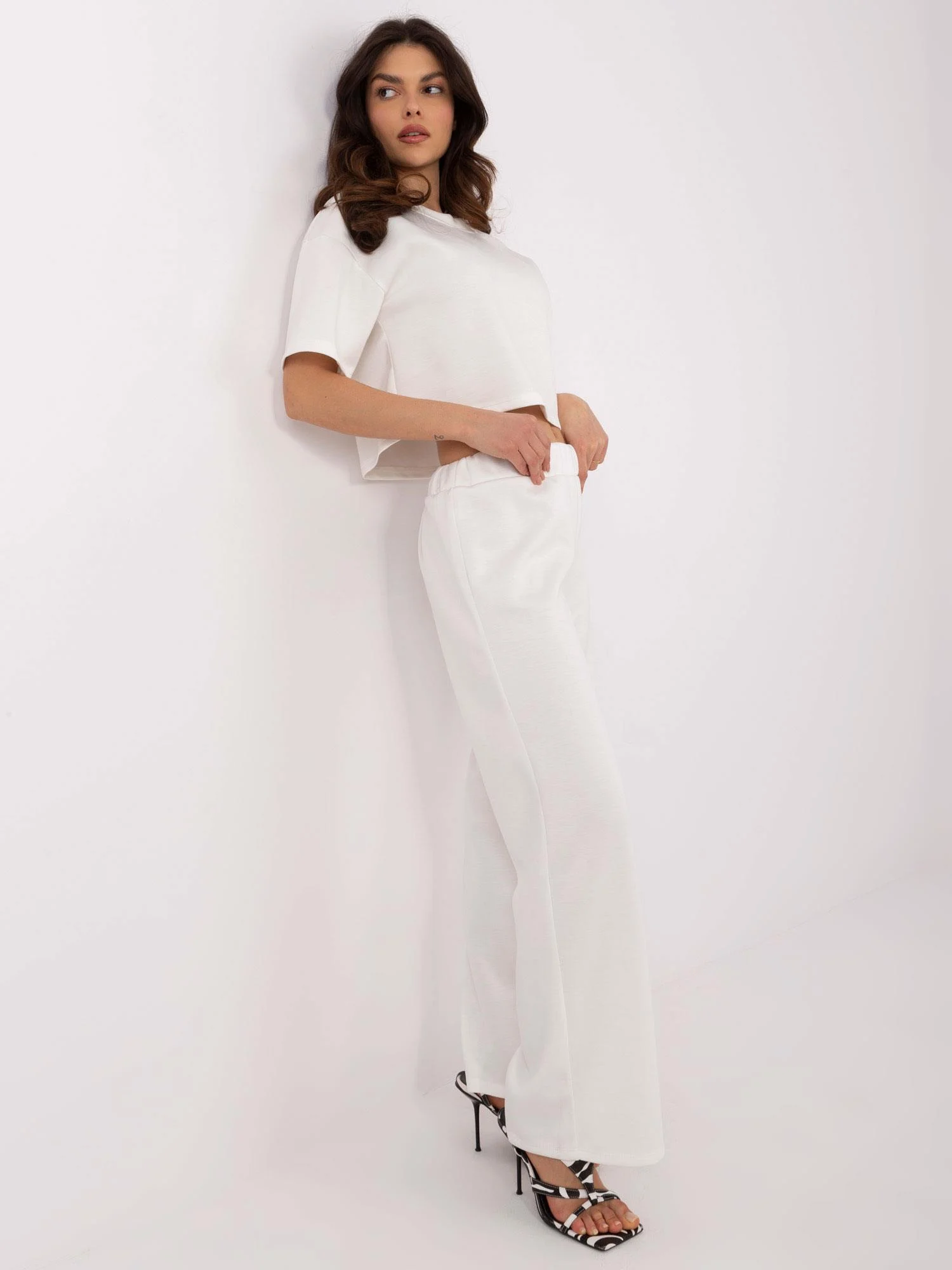 Compleu Dama Lunga, Dreapta, ITALY MODA, Ecru Eleganta Office - imagine 5
