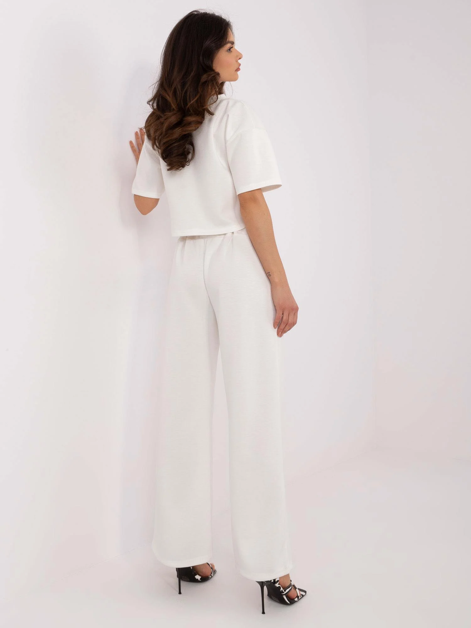 Compleu Dama Lunga, Dreapta, ITALY MODA, Ecru Eleganta Office - imagine 2