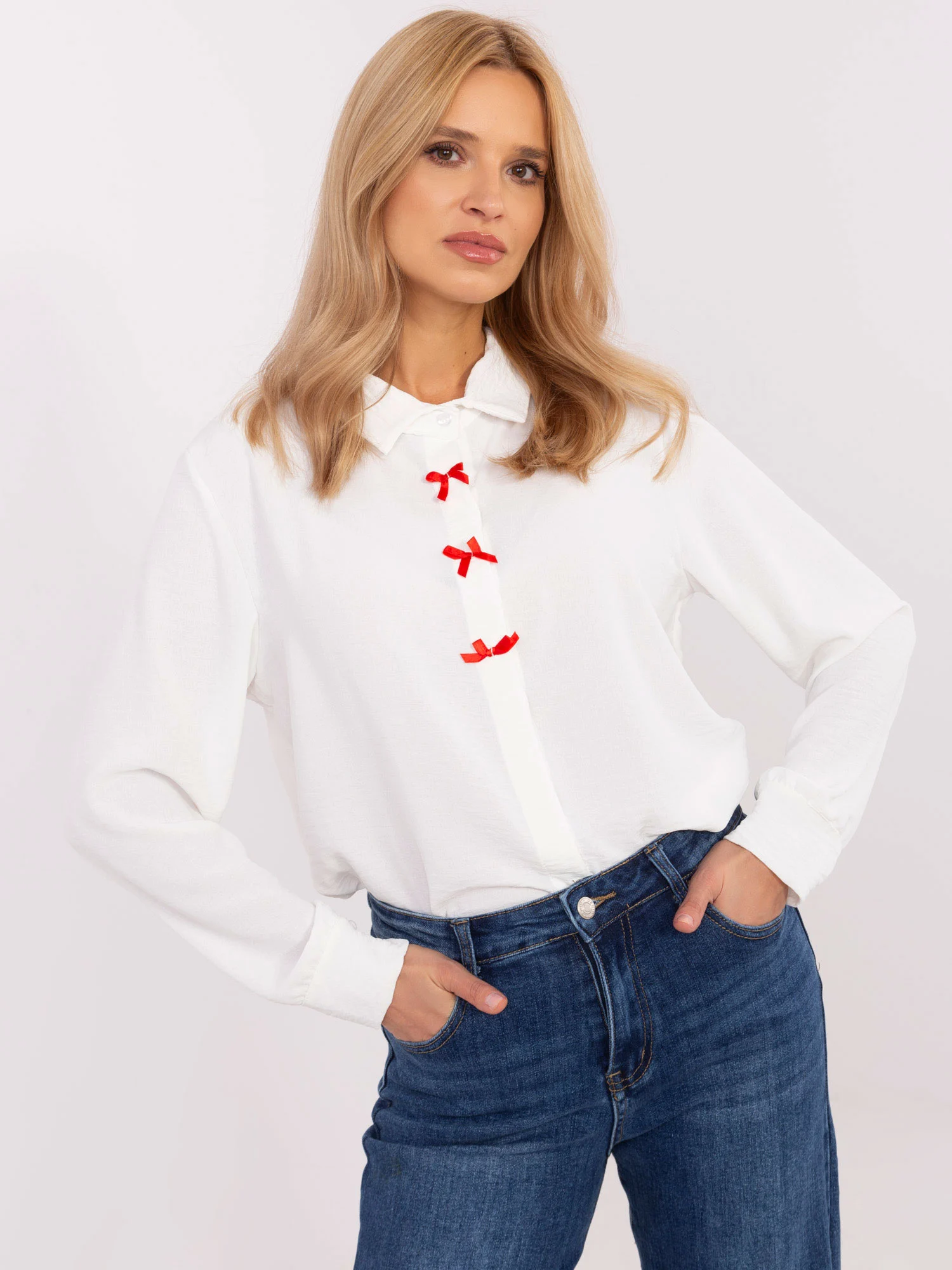 Camasa Dama Maneca lunga, Elegant, ITALY MODA, Ecru de Petrecere - imagine 2