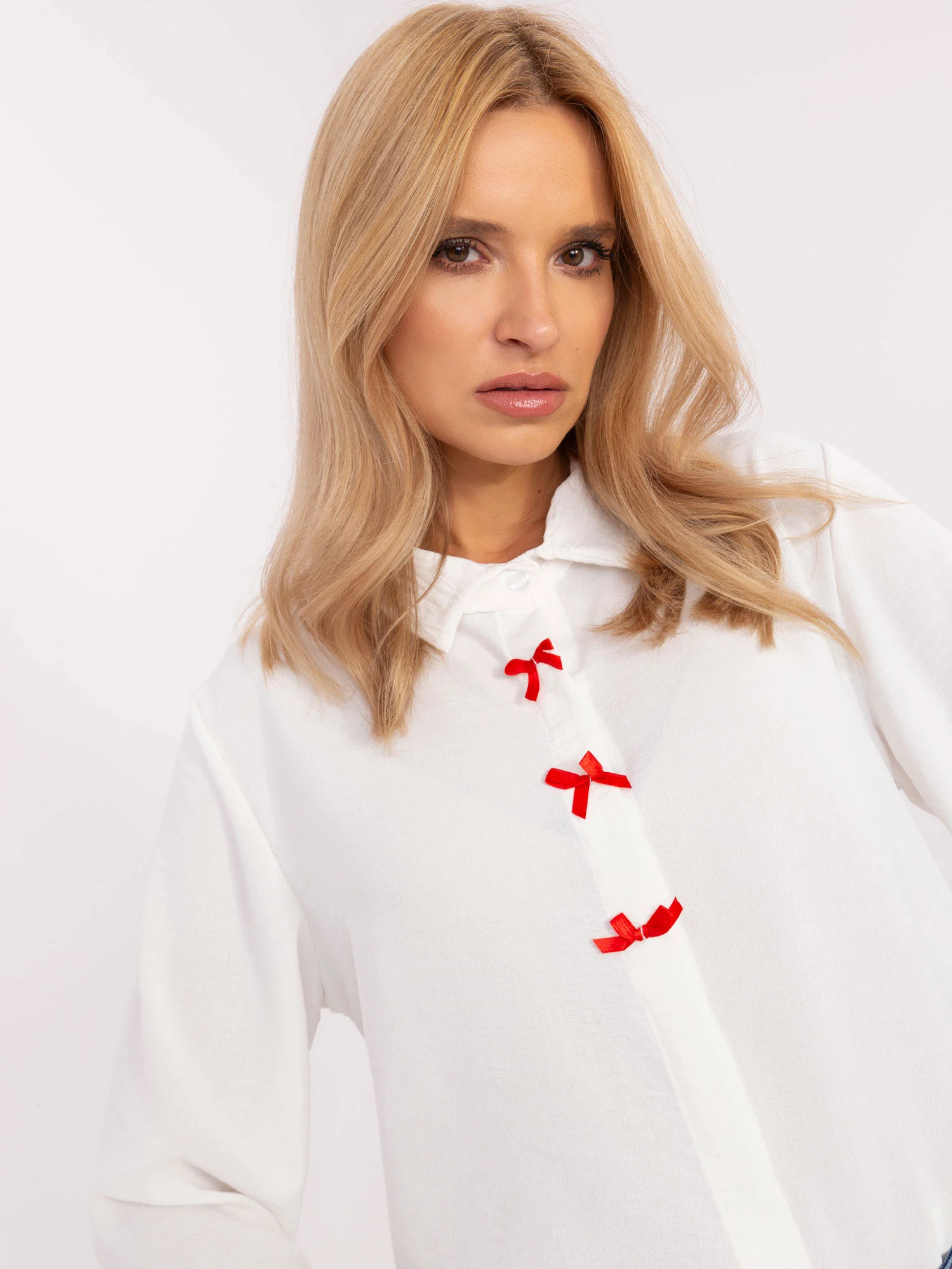 Camasa Dama Maneca lunga, Elegant, ITALY MODA, Ecru de Petrecere - imagine 5