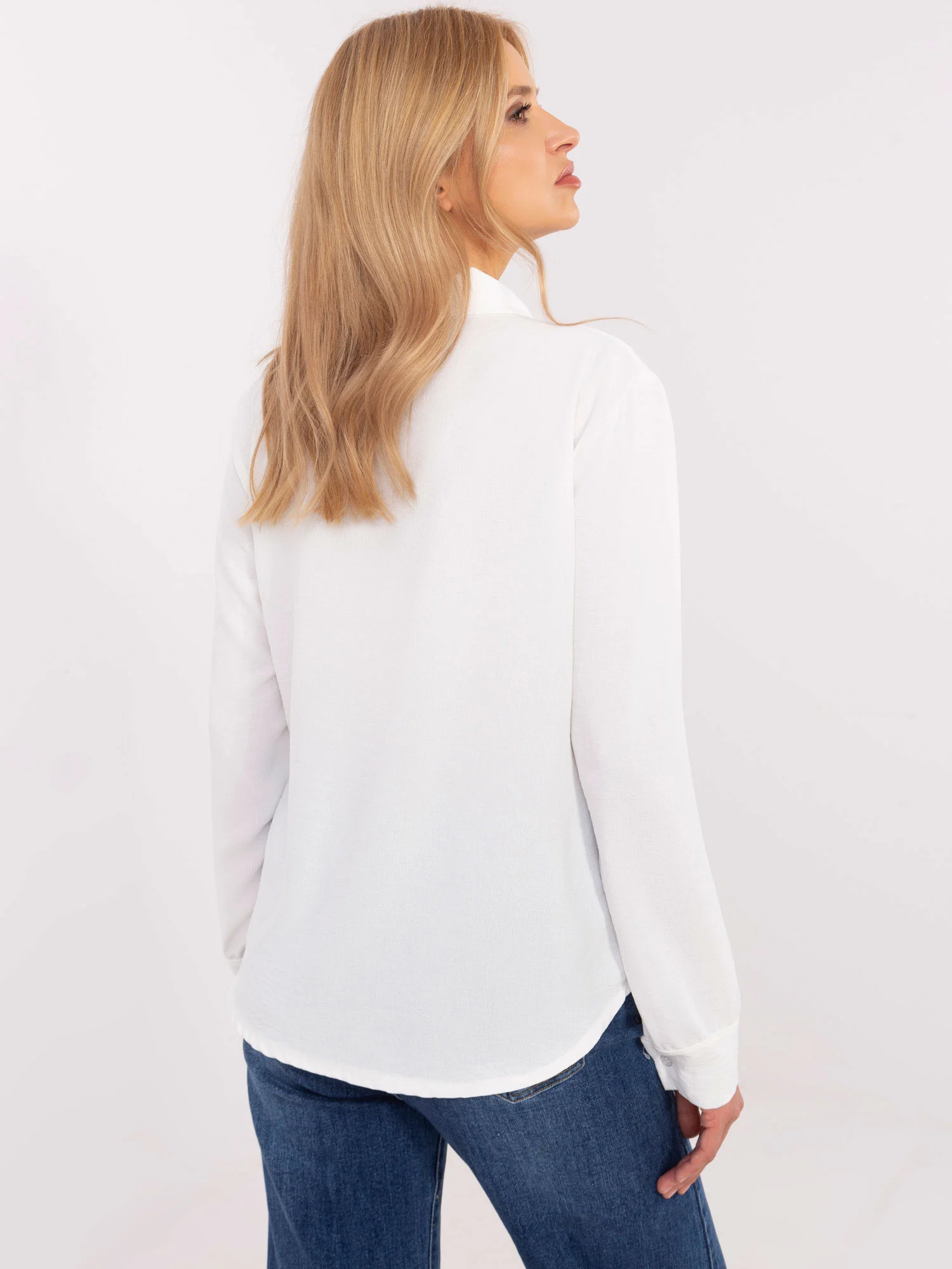Camasa Dama Maneca lunga, Elegant, ITALY MODA, Ecru de Petrecere - imagine 4