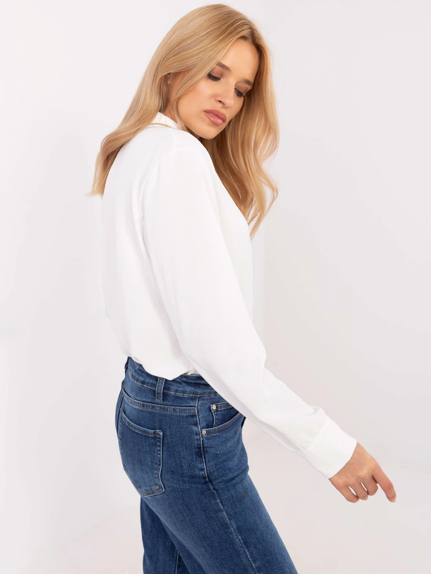 Camasa Dama Maneca lunga, Elegant, ITALY MODA, Ecru de Petrecere - imagine 3