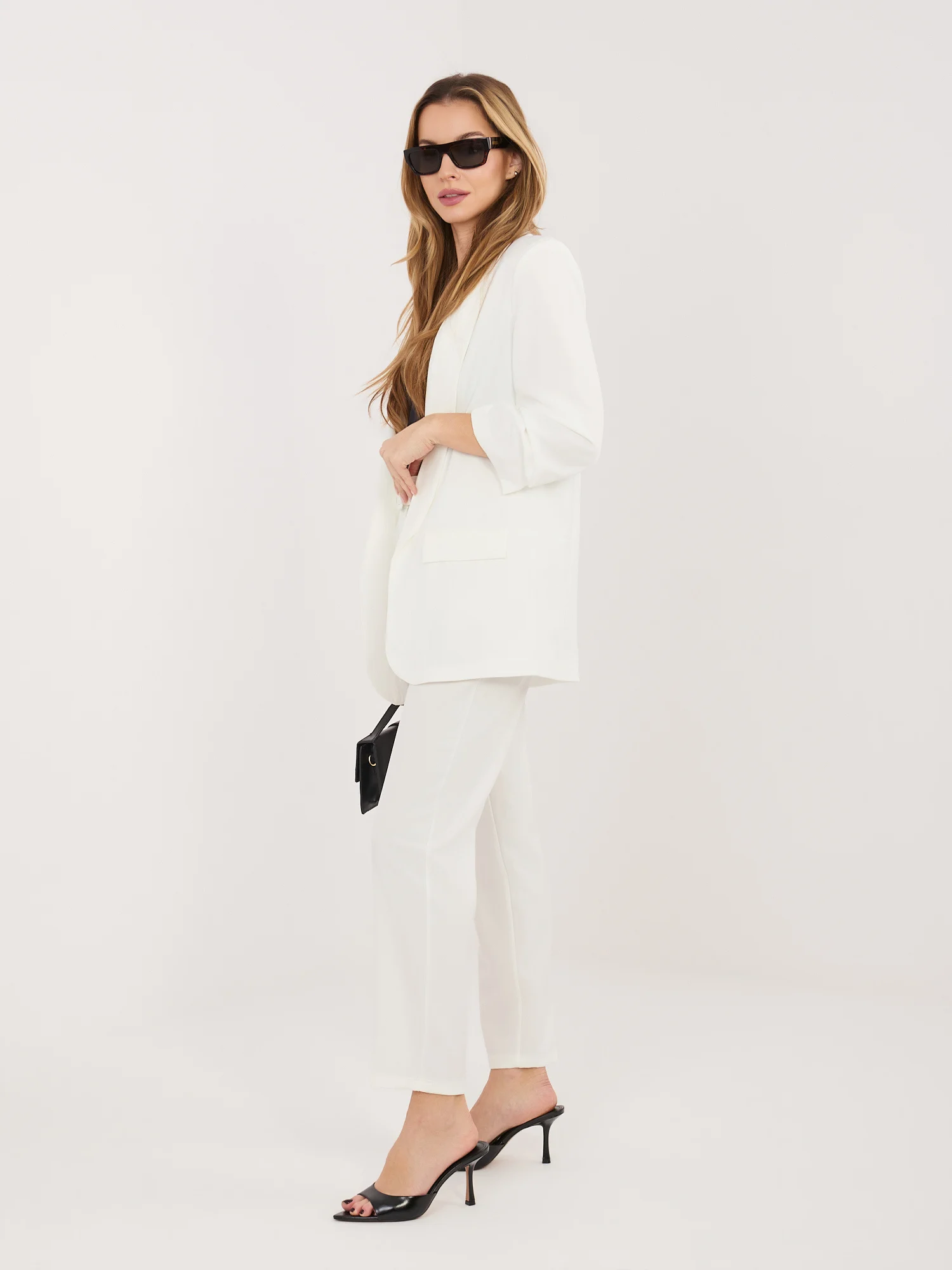 Compleu Dama Maneca lunga, Elegant, RUE PARIS, Ecru de Petrecere - imagine 6