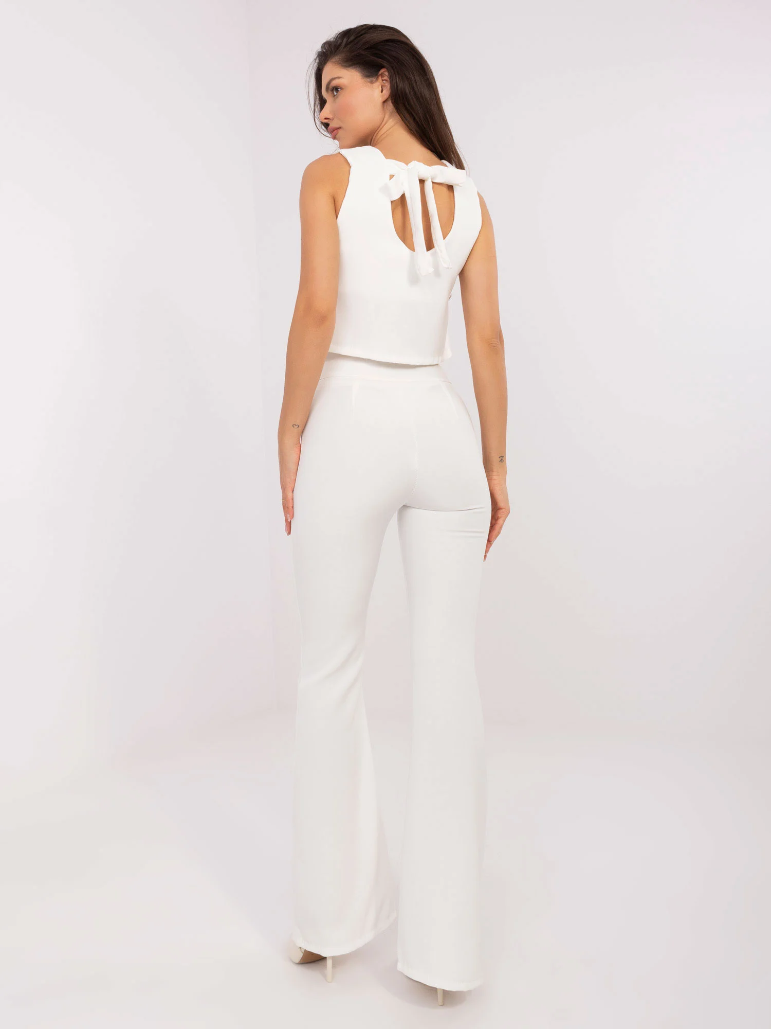 Compleu Dama Fara maneci, Elegant, ITALY MODA, Ecru de Petrecere - imagine 5