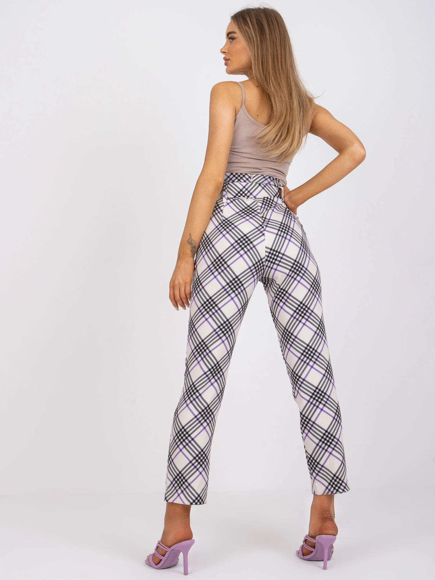Pantaloni Dama Carouri, Elegant, ITALY MODA, Ecru Eleganta Office - imagine 4