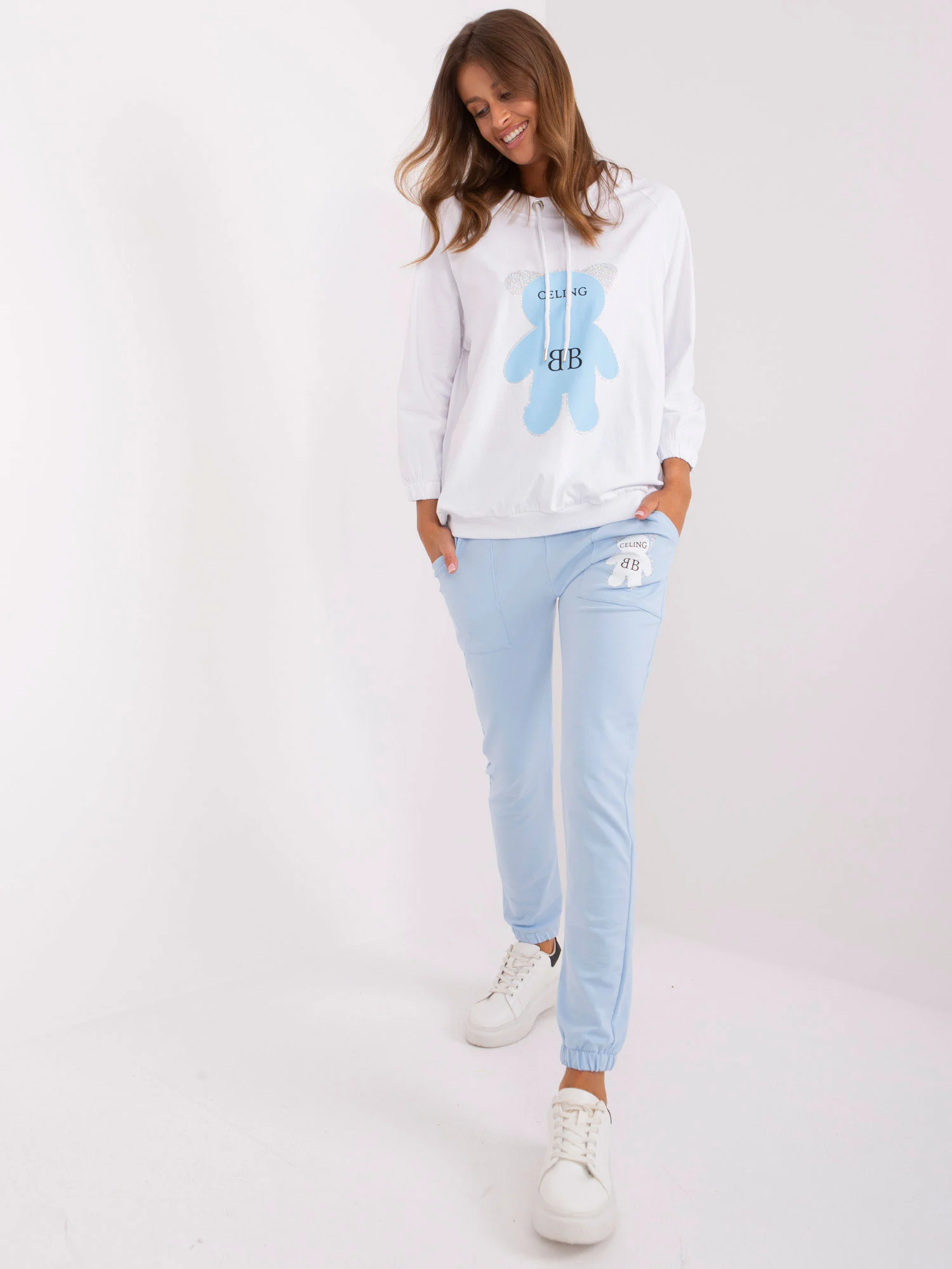 Compleu Dama Maneca lunga, Mansete elastice, RELEVANCE, Albastru Casual - imagine 7