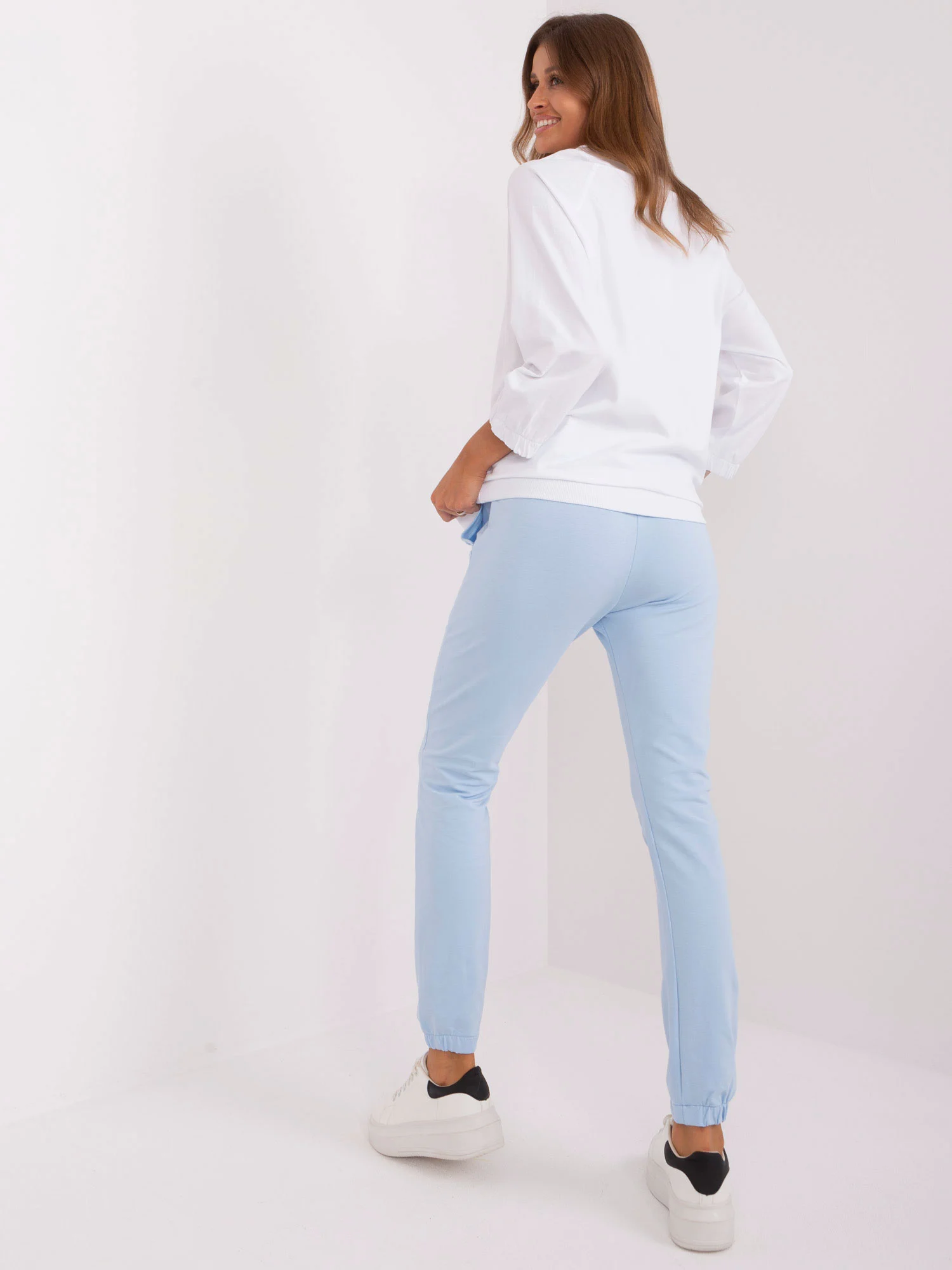 Compleu Dama Maneca lunga, Mansete elastice, RELEVANCE, Albastru Casual - imagine 4