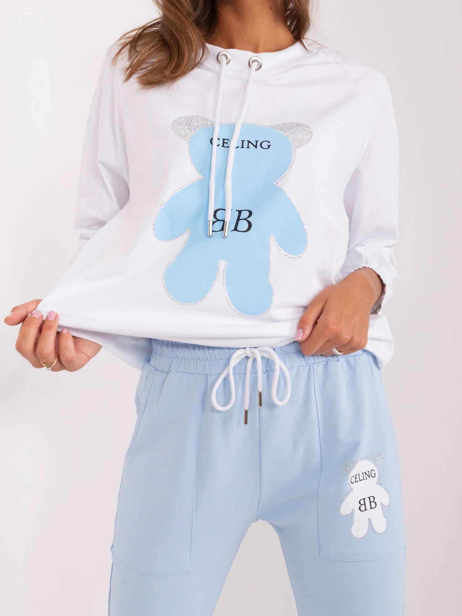 Compleu Dama Maneca lunga, Mansete elastice, RELEVANCE, Albastru Casual - imagine 5
