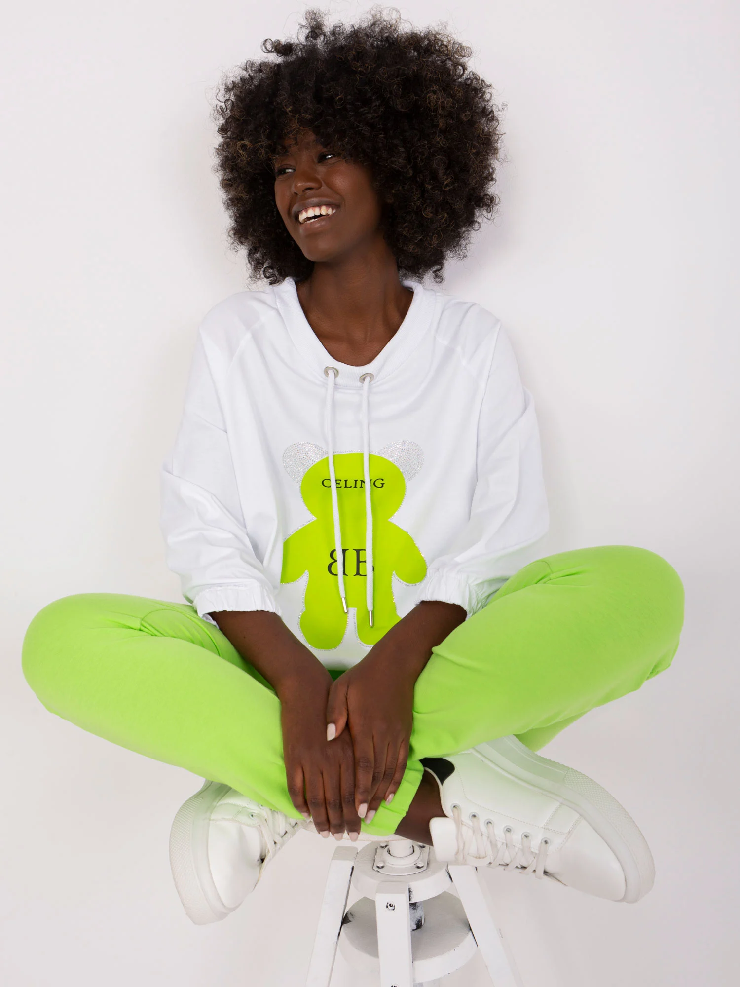 Compleu Dama Maneca lunga, Mansete elastice, RELEVANCE, Lime Casual - imagine 6