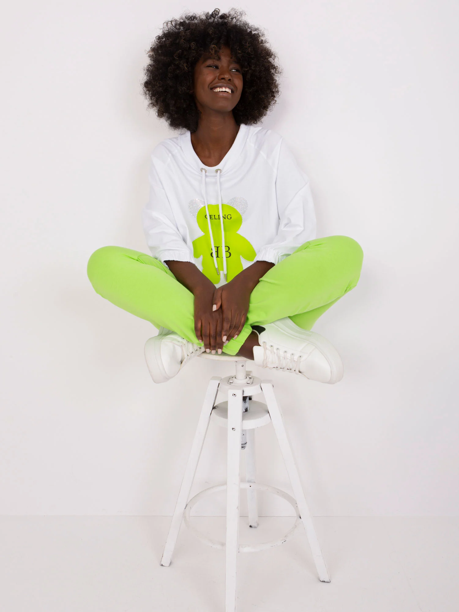 Compleu Dama Maneca lunga, Mansete elastice, RELEVANCE, Lime Casual - imagine 4