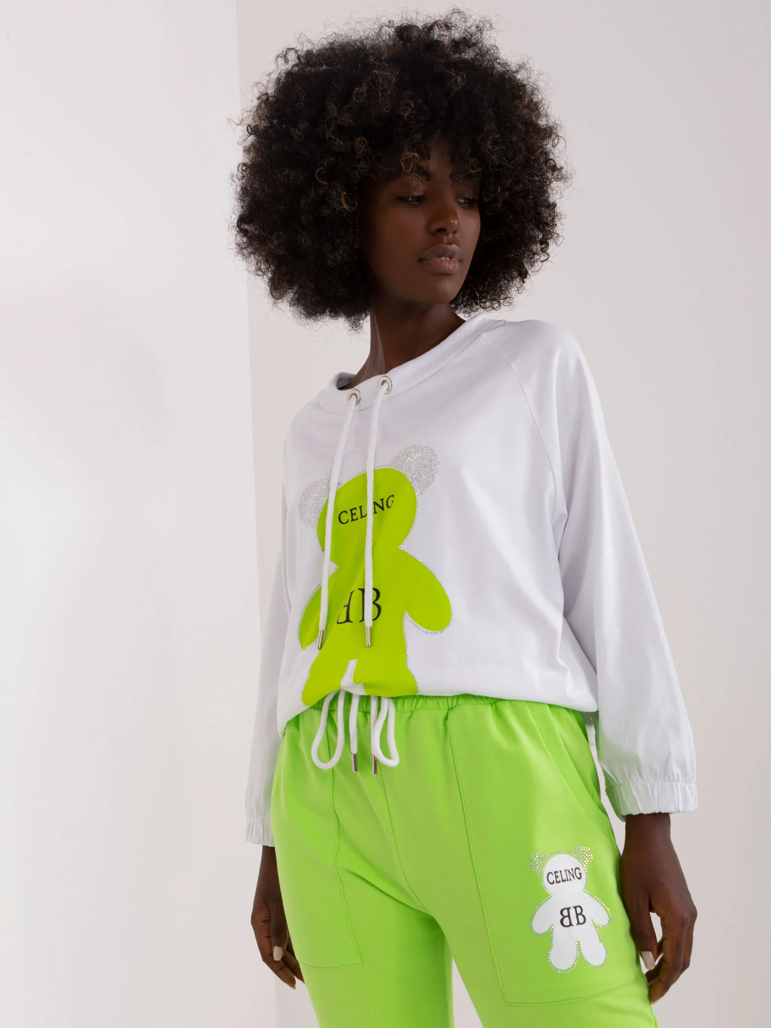 Compleu Dama Maneca lunga, Mansete elastice, RELEVANCE, Lime Casual - imagine 3