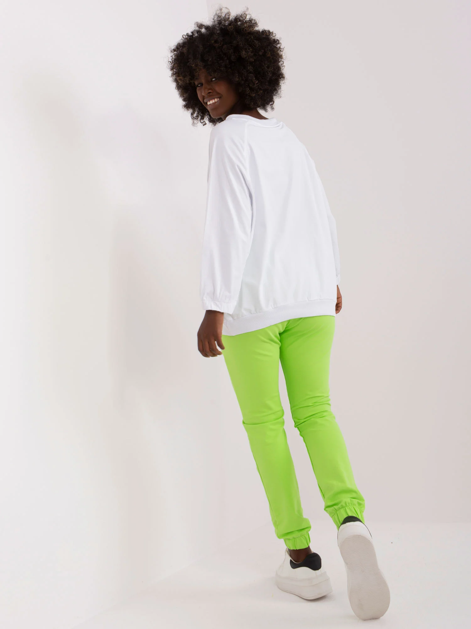 Compleu Dama Maneca lunga, Mansete elastice, RELEVANCE, Lime Casual - imagine 8