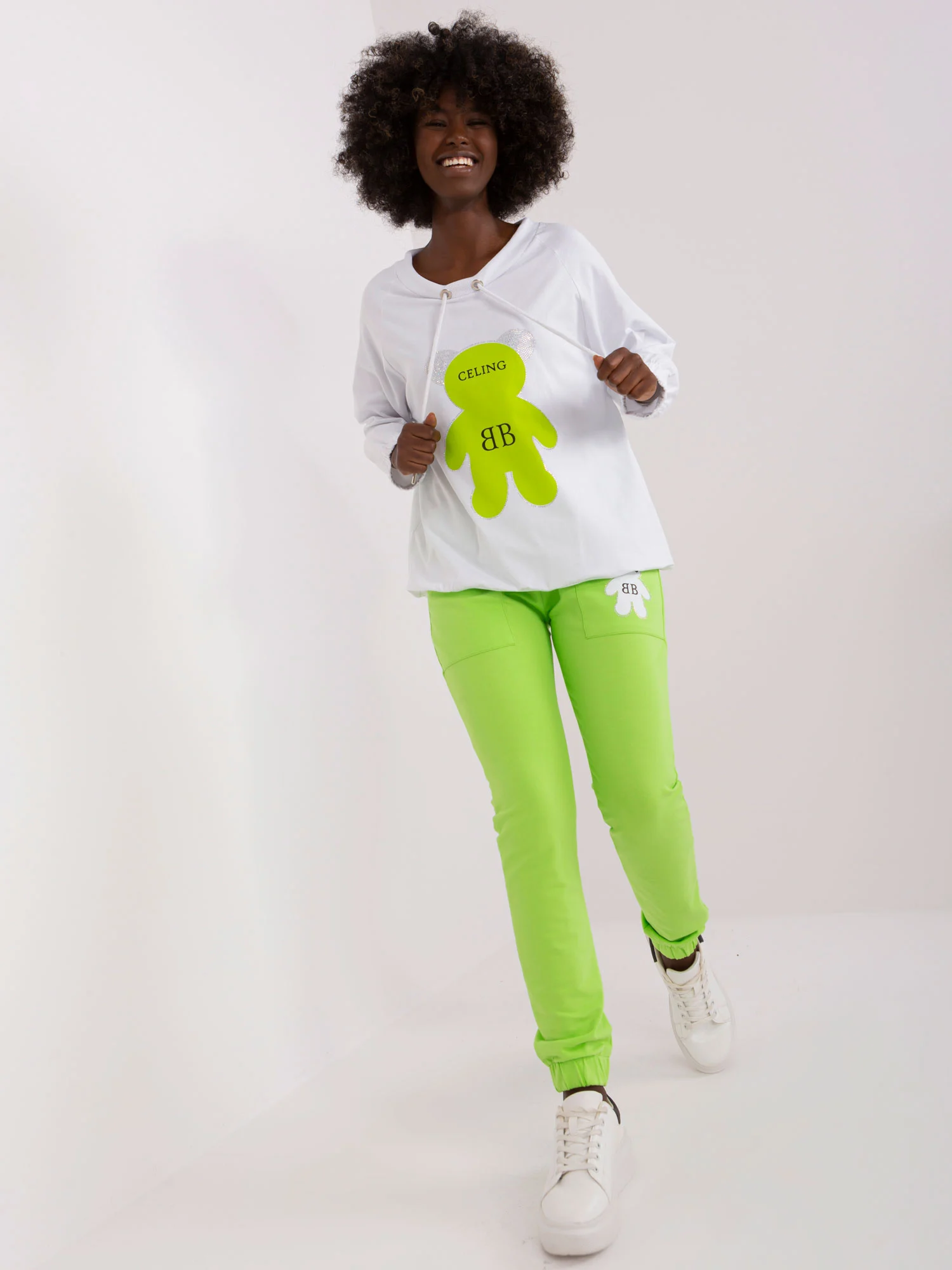 Compleu Dama Maneca lunga, Mansete elastice, RELEVANCE, Lime Casual - imagine 2
