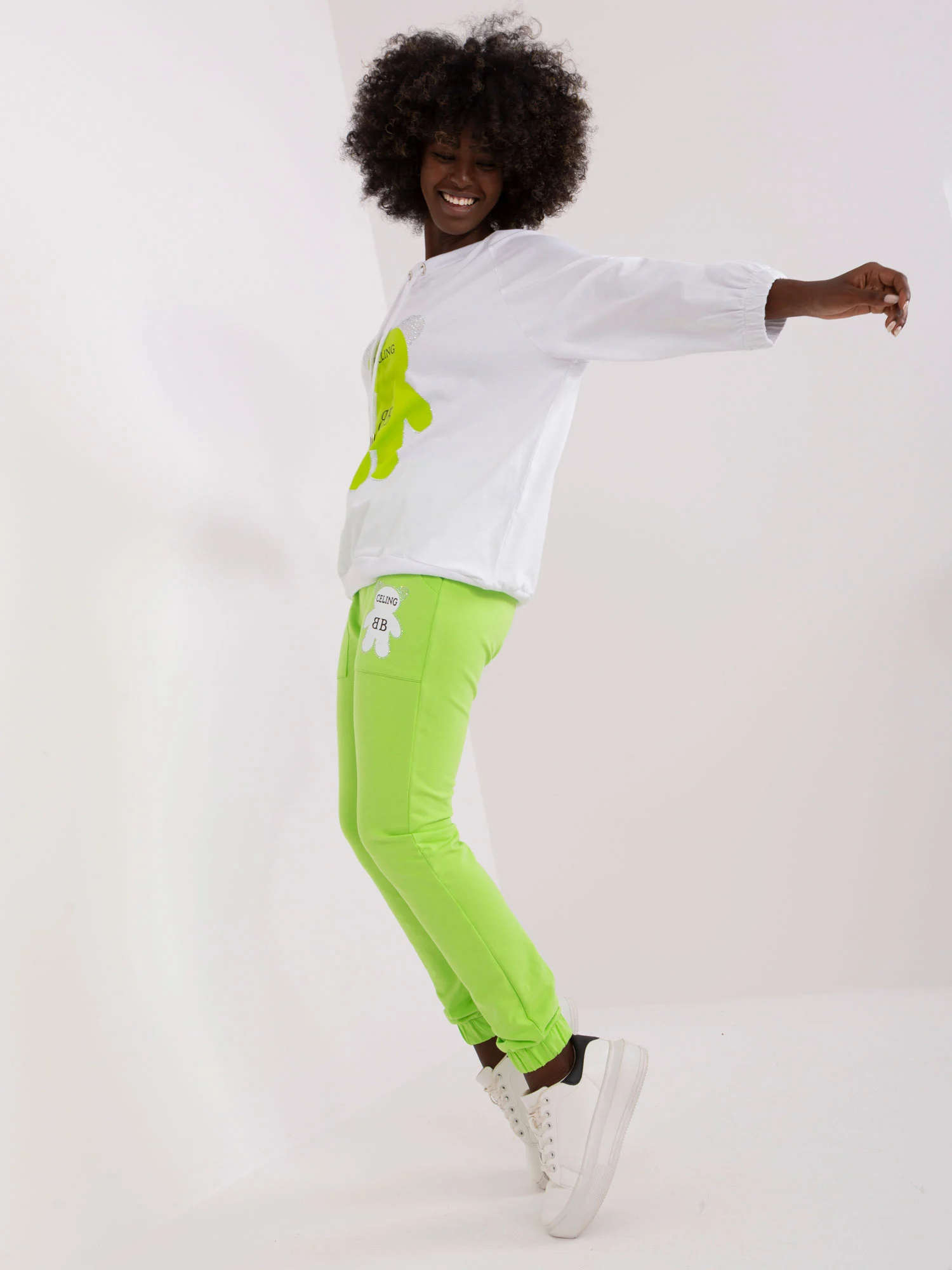 Compleu Dama Maneca lunga, Mansete elastice, RELEVANCE, Lime Casual - imagine 5