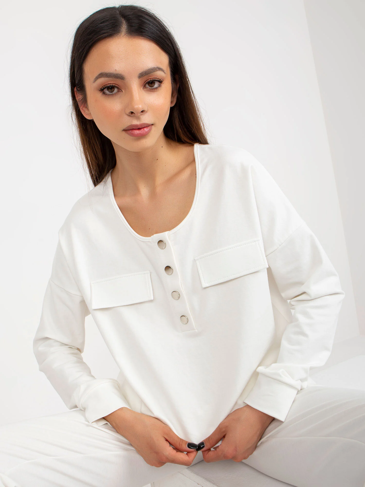 Compleu Dama Maneca lunga, Dreapta, LAKERTA, Ecru Eleganta Office - imagine 6
