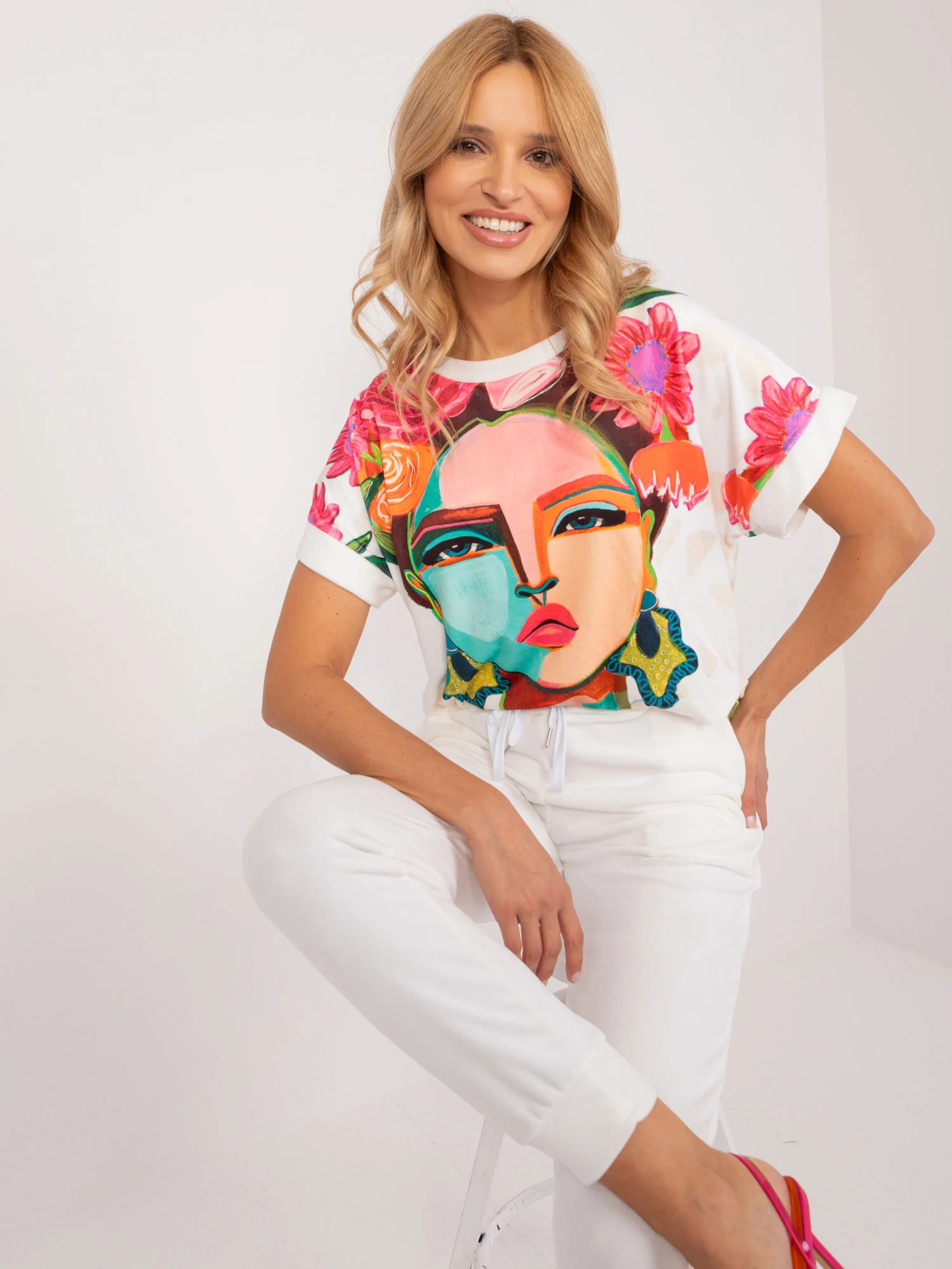 Compleu Dama Mini, Imprimat, RUE PARIS, Ecru Casual - imagine 4
