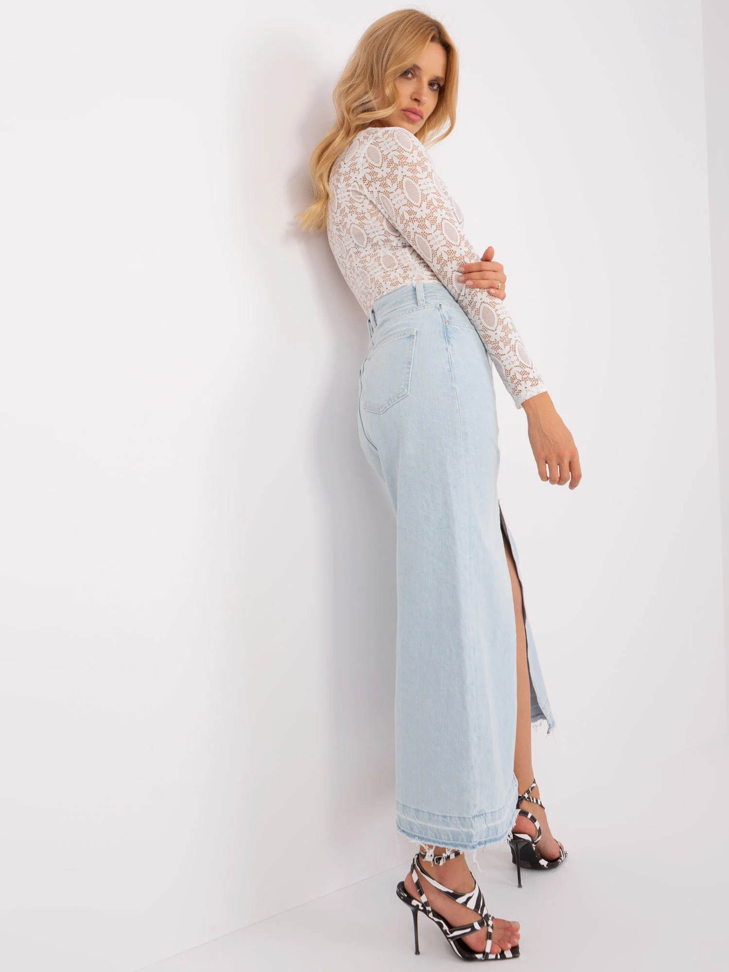 Body Dama Maneca lunga, Dantela, LAKERTA, Ecru Eleganta - imagine 4
