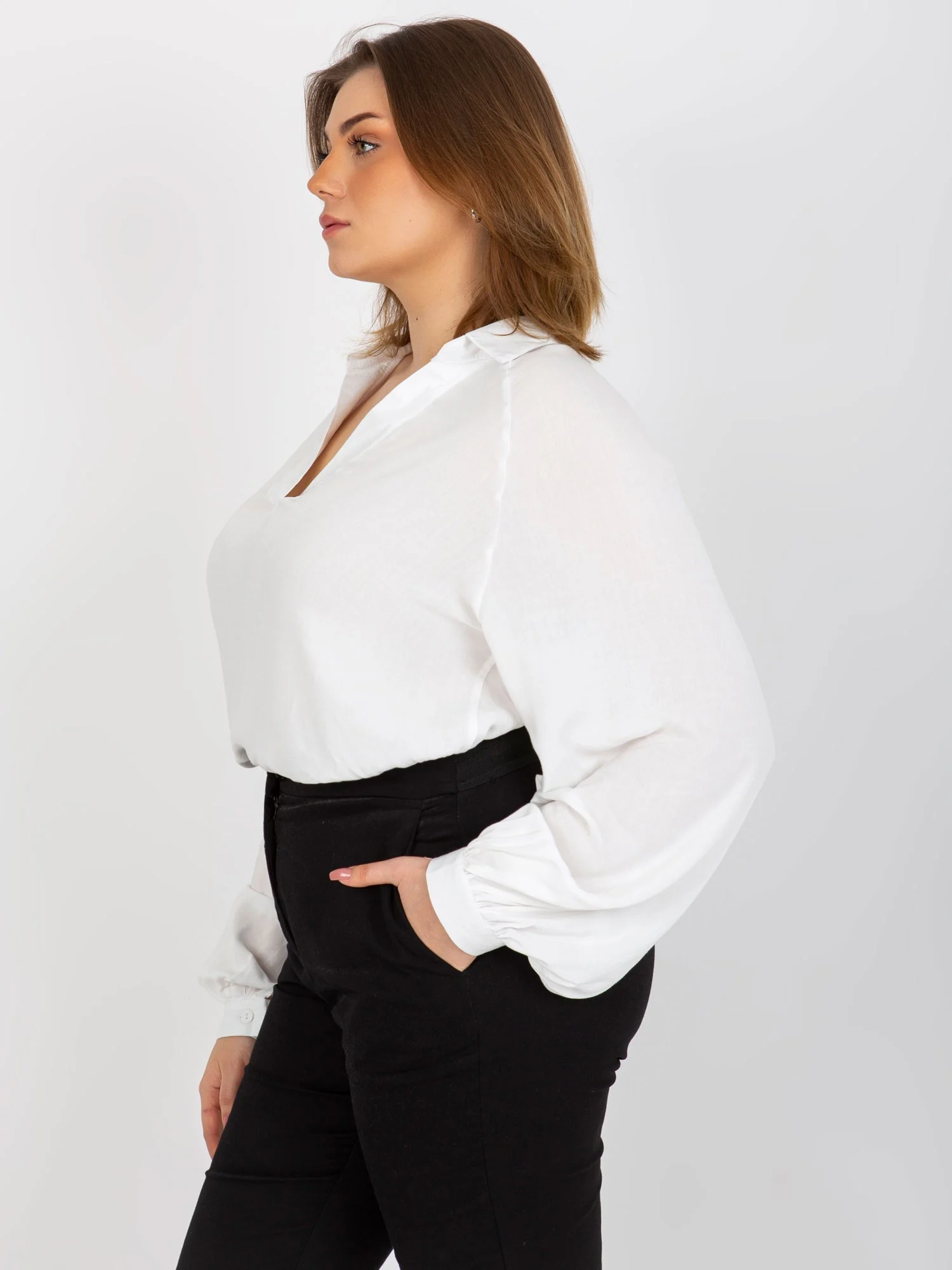 Camasa Dama Maneca lunga, Elegant, LAKERTA, Ecru Eleganta Office - imagine 4