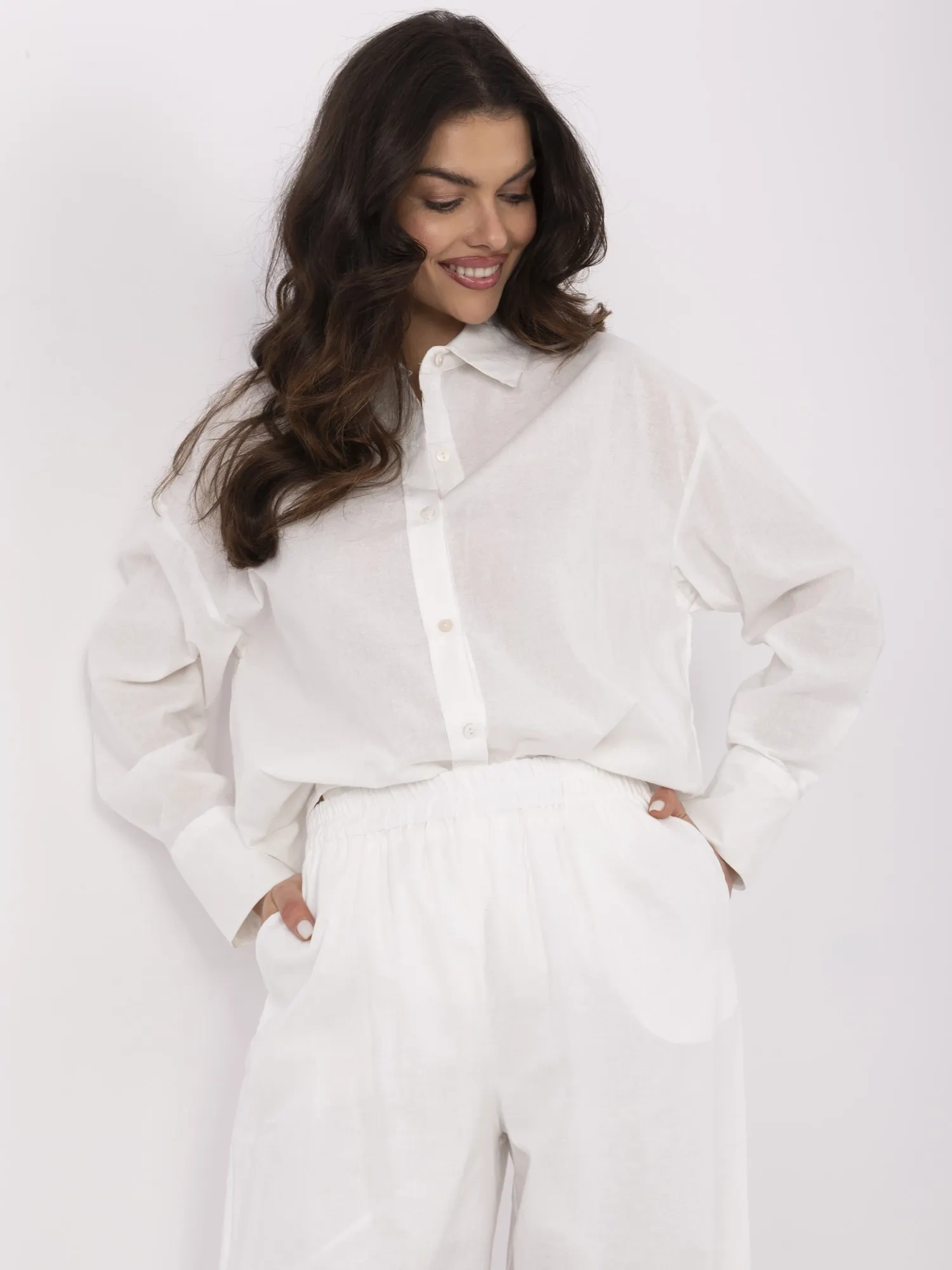 Compleu Dama Maneca lunga, Larga, Vinceotto, Ecru Casual - imagine 7