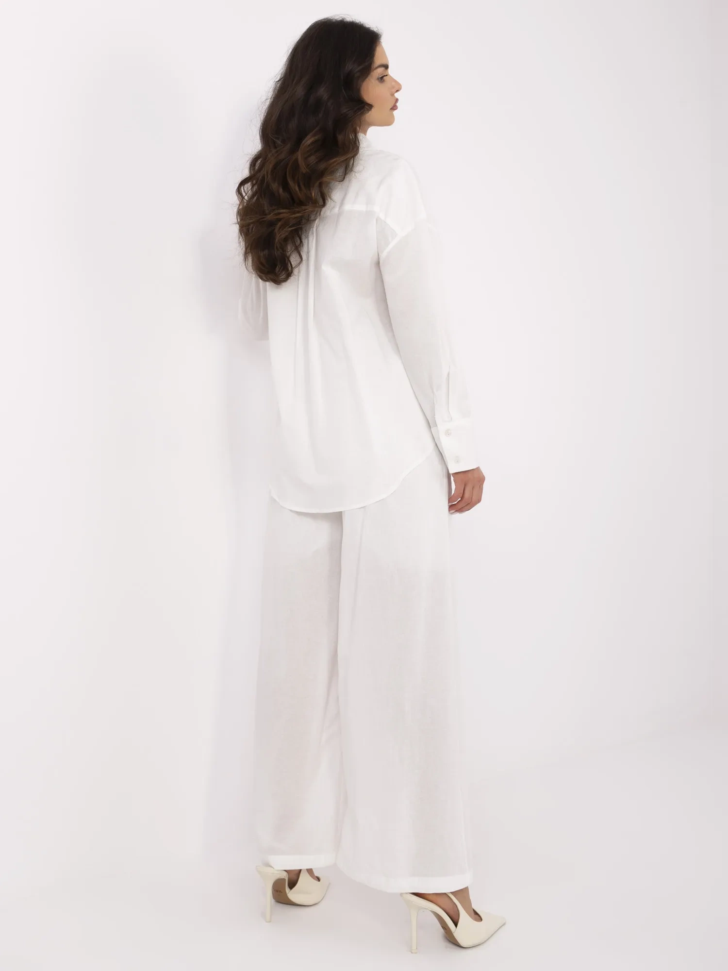 Compleu Dama Maneca lunga, Larga, Vinceotto, Ecru Casual - imagine 8