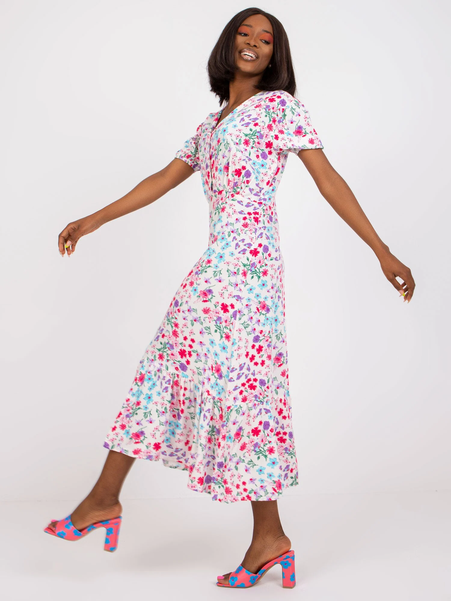 Rochie Dama Midi, Floral, RUE PARIS, Ecru de Vara - Image 2