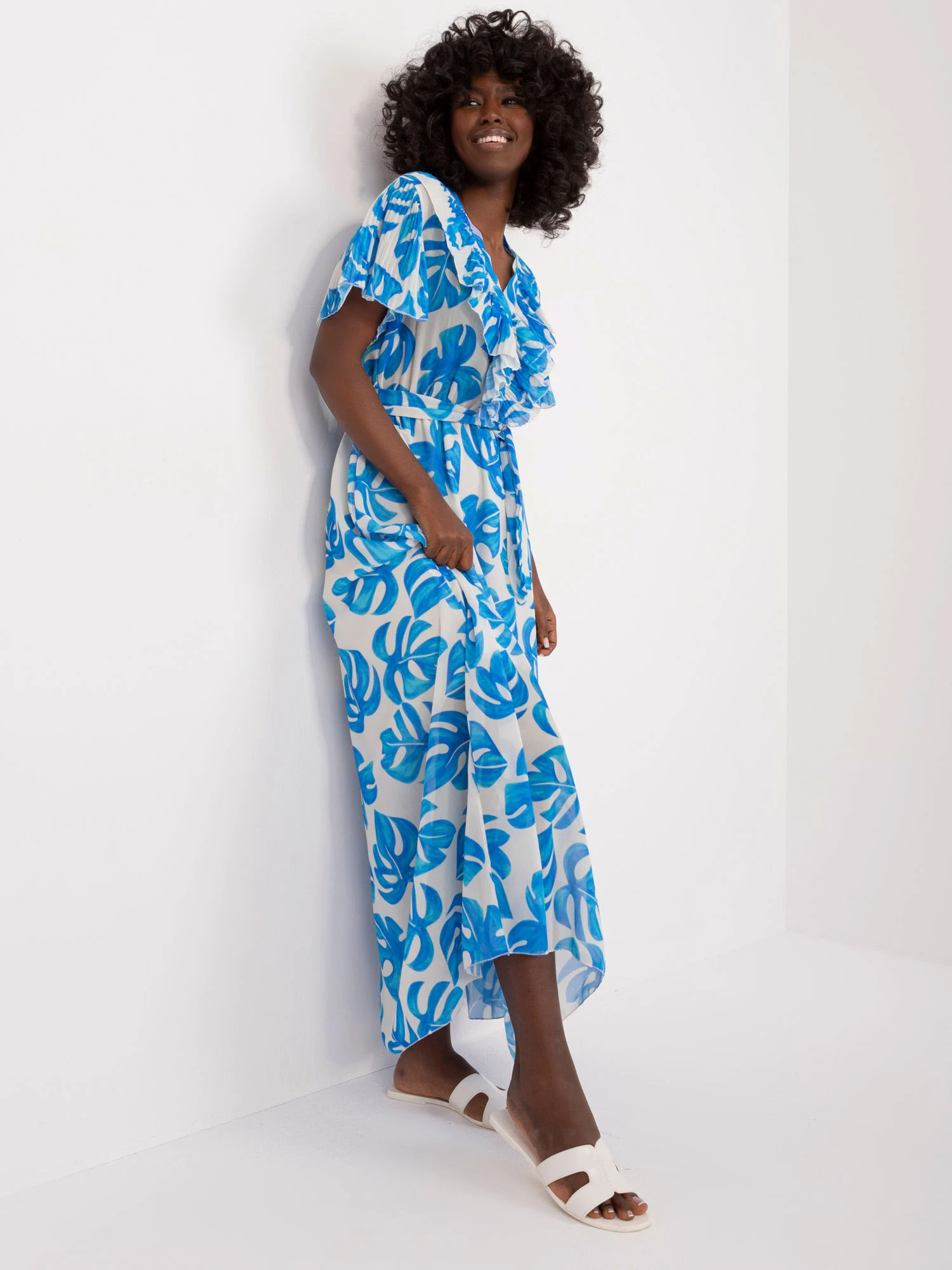 Rochie Dama Maxi, Lejera, ITALY MODA, Albastru de Vara - Image 5