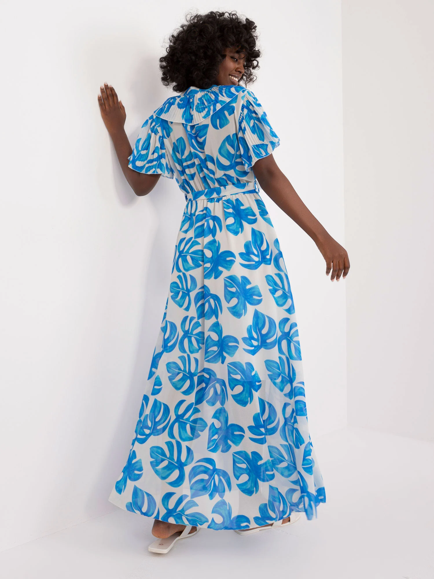 Rochie Dama Maxi, Lejera, ITALY MODA, Albastru de Vara - Image 3