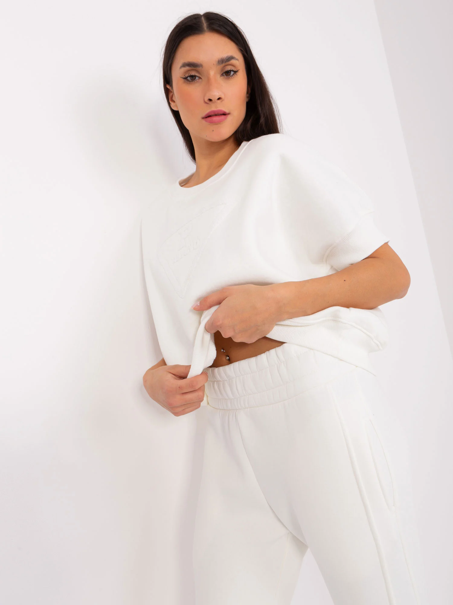 Compleu Dama Mini, Conica, My Red Lips, Ecru Casual - imagine 3
