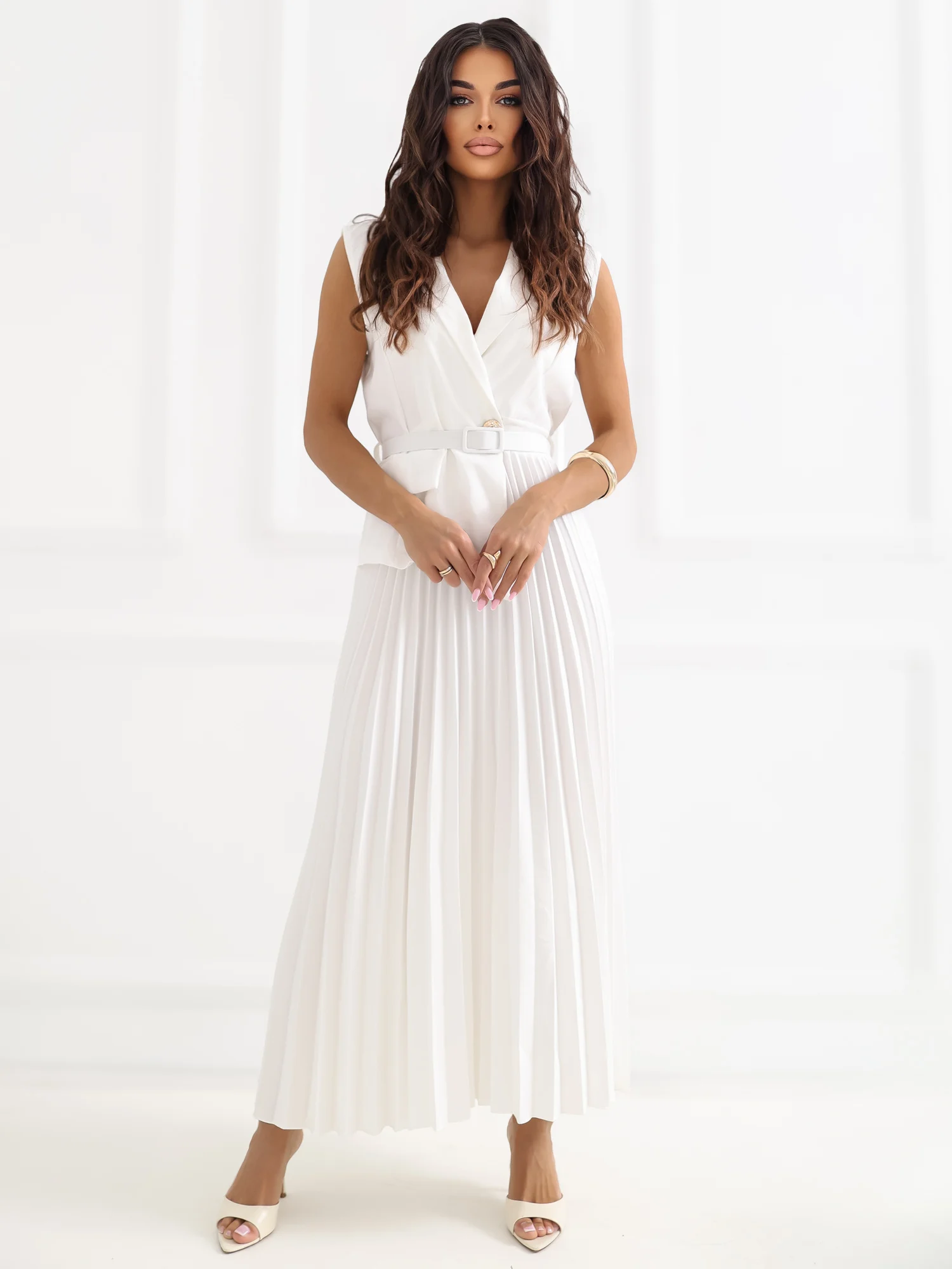 Rochie Dama Midi, Lejera, RUE PARIS, Ecru de Petrecere - imagine 6