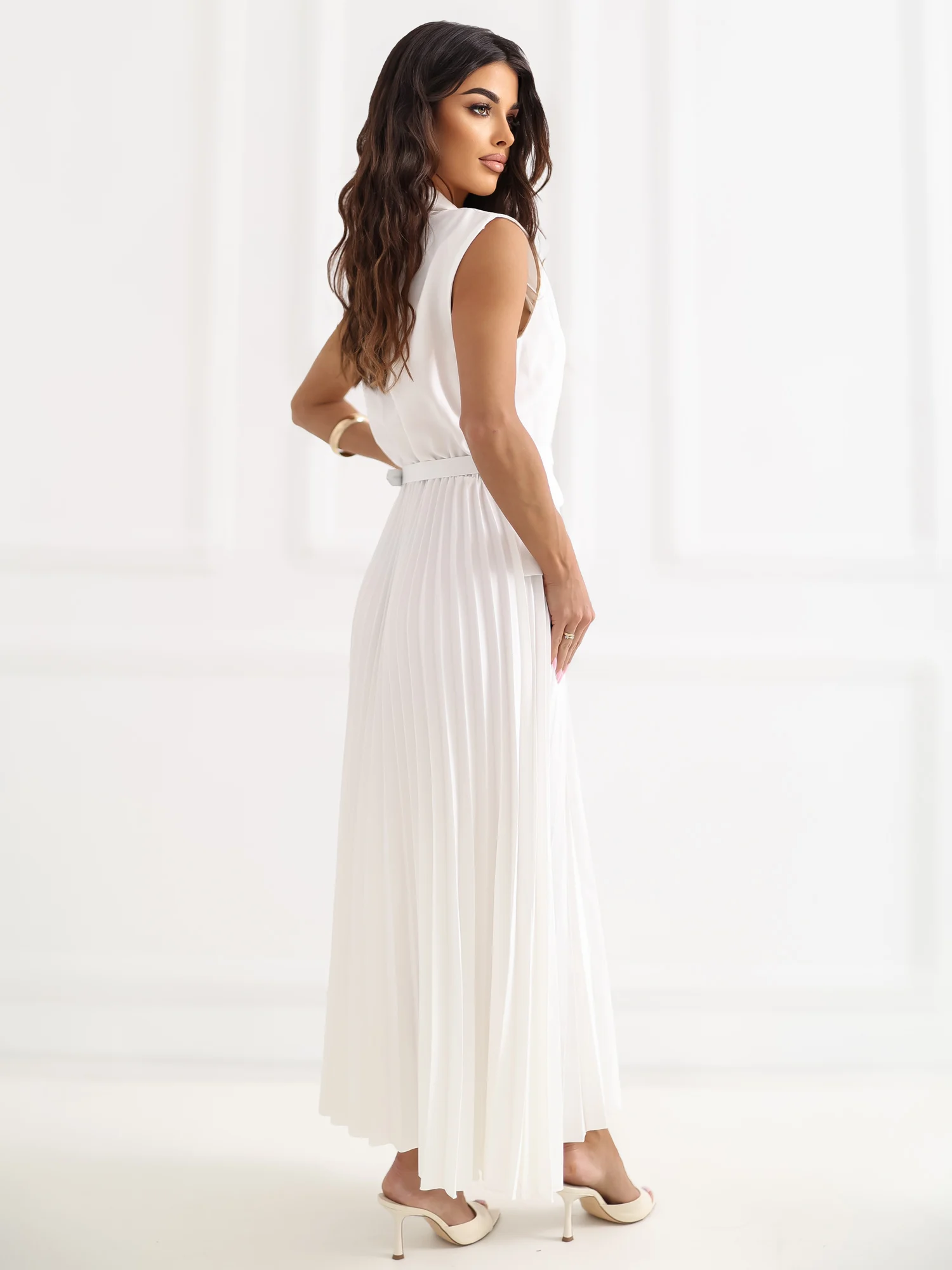 Rochie Dama Midi, Lejera, RUE PARIS, Ecru de Petrecere - imagine 3