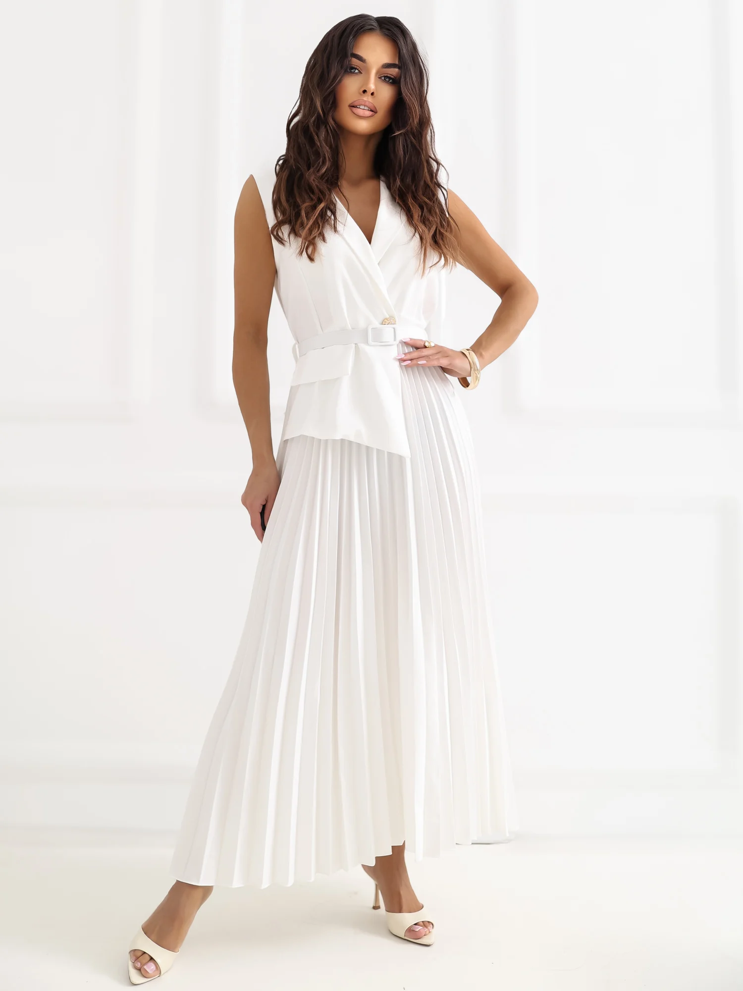 Rochie Dama Midi, Lejera, RUE PARIS, Ecru de Petrecere - imagine 2