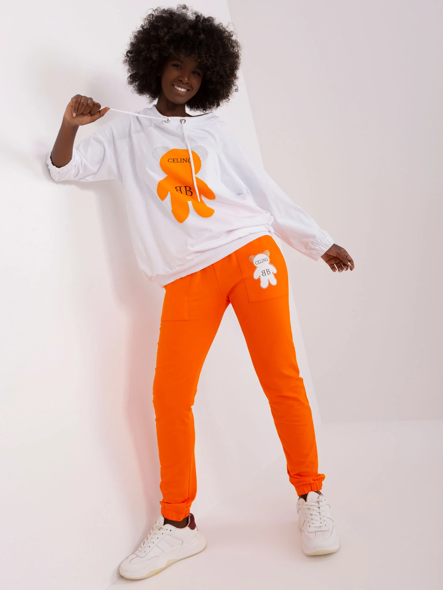 Compleu Dama Maneca lunga, Mansete elastice, RELEVANCE, Portocaliu Casual - imagine 5