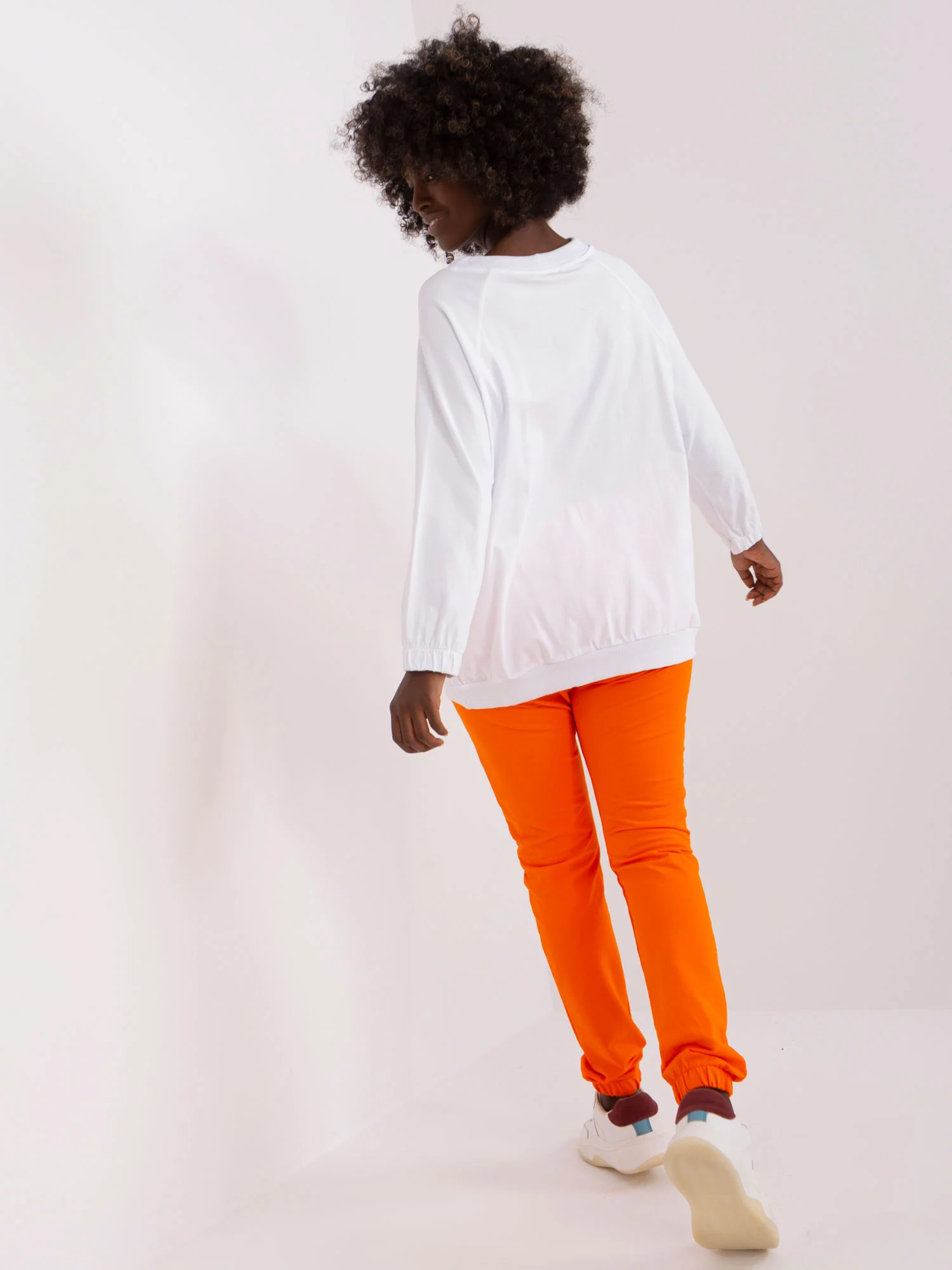 Compleu Dama Maneca lunga, Mansete elastice, RELEVANCE, Portocaliu Casual - imagine 2