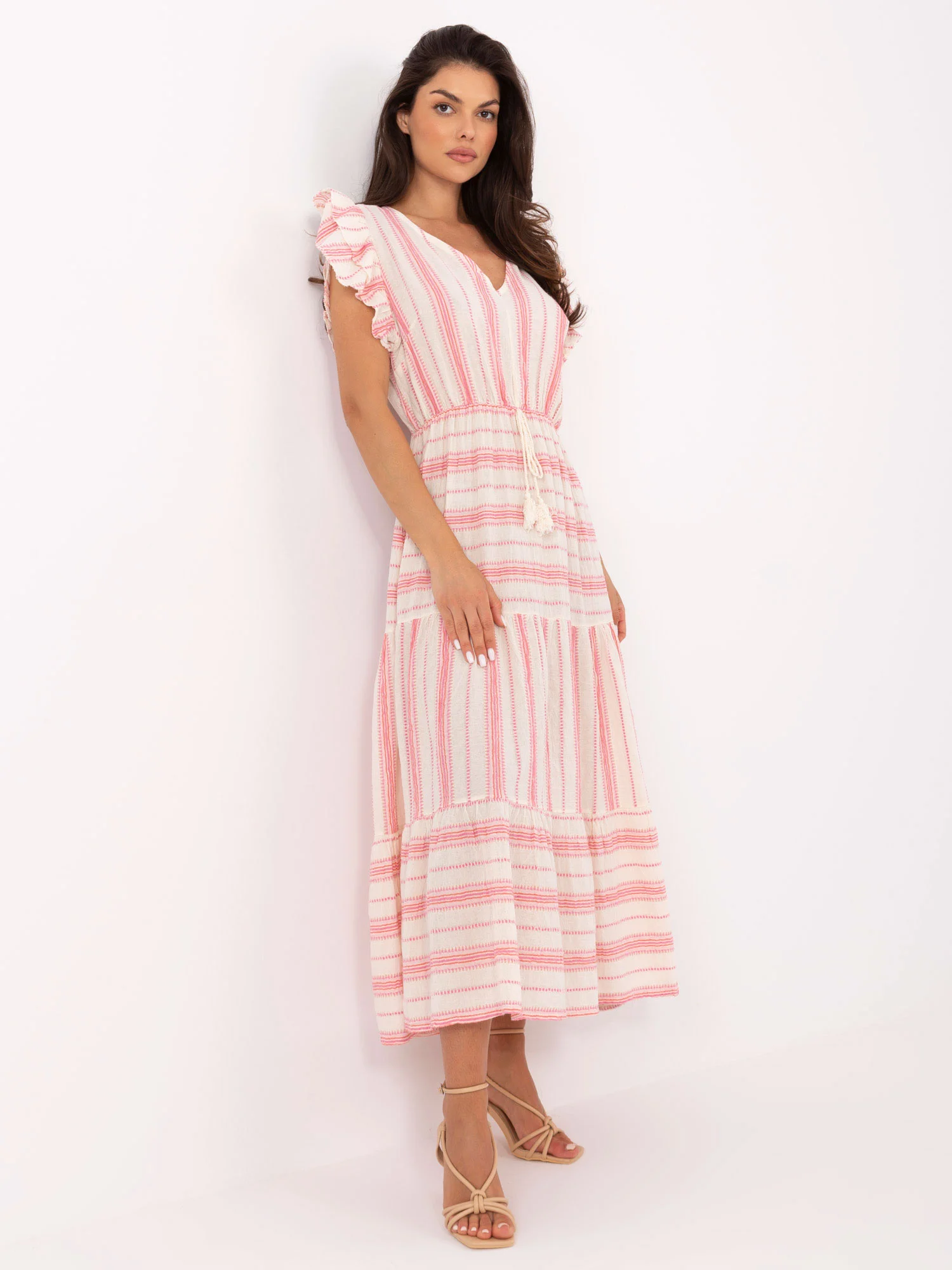Rochie Dama Midi, Lejera, Och Bella, Roz de Vara - Image 2