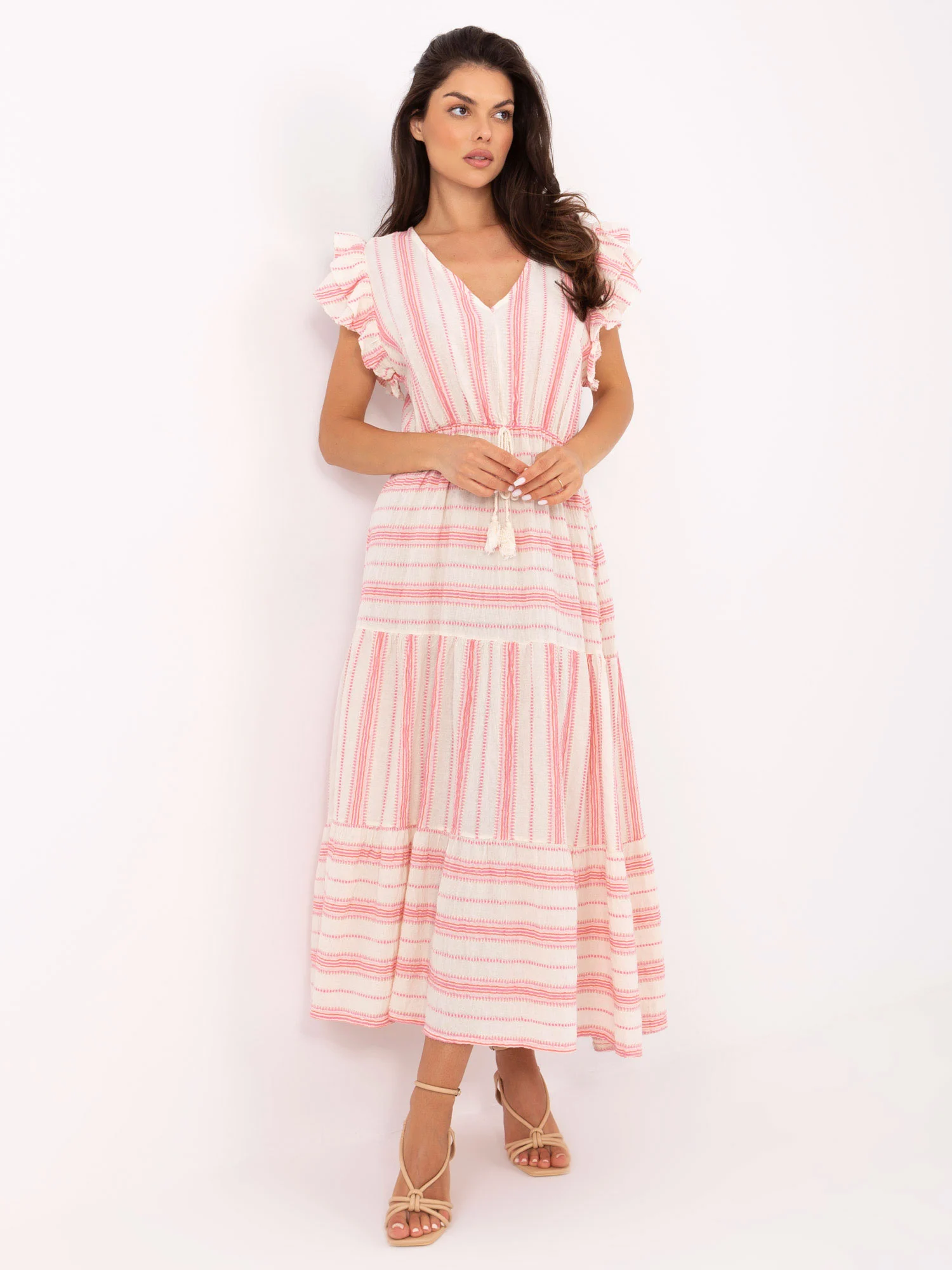 Rochie Dama Midi, Lejera, Och Bella, Roz de Vara - Image 4