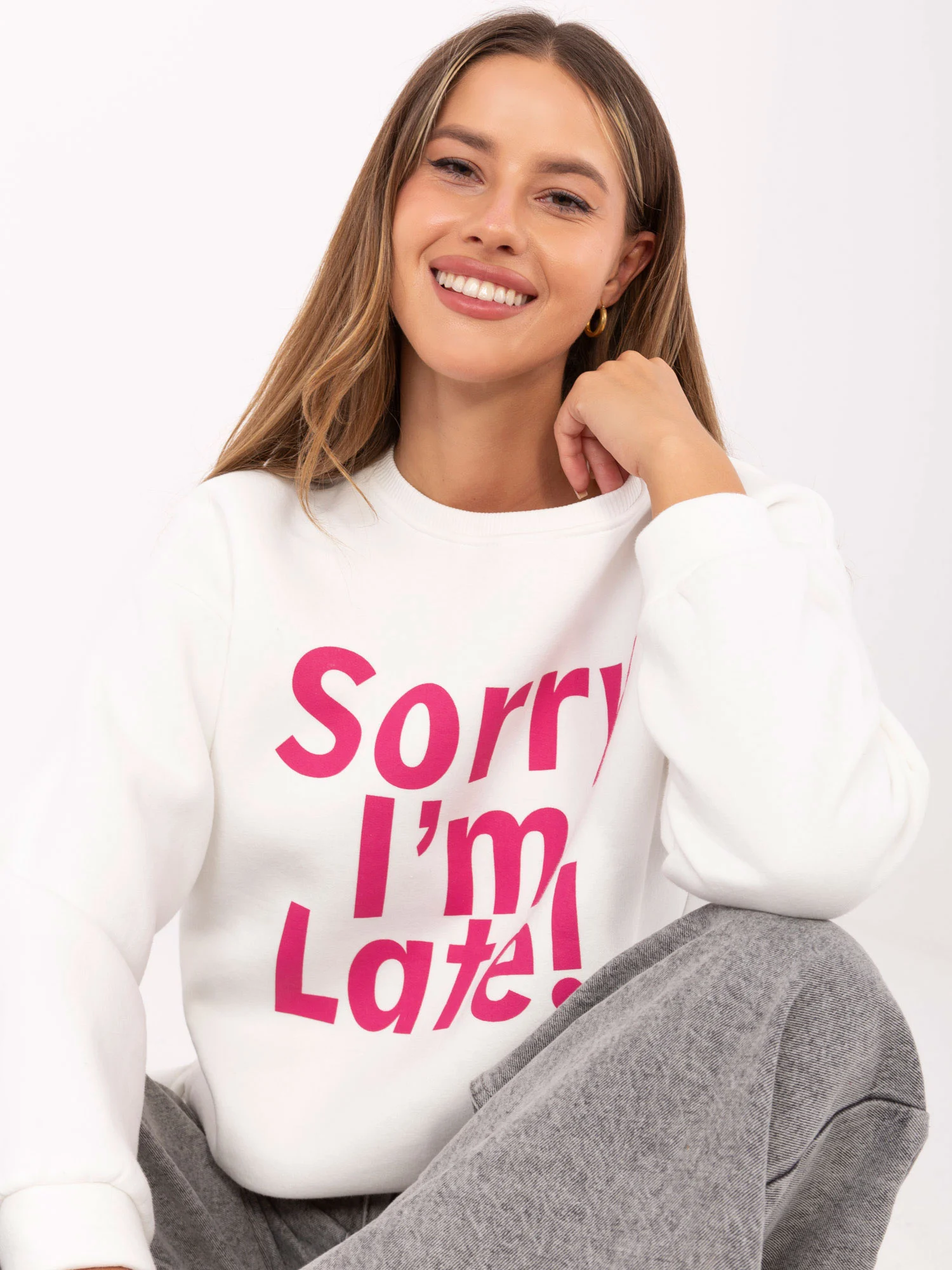 Hanorac Dama Maneca lunga, Decolteu rotund, ex moda, Roz Casual - imagine 6