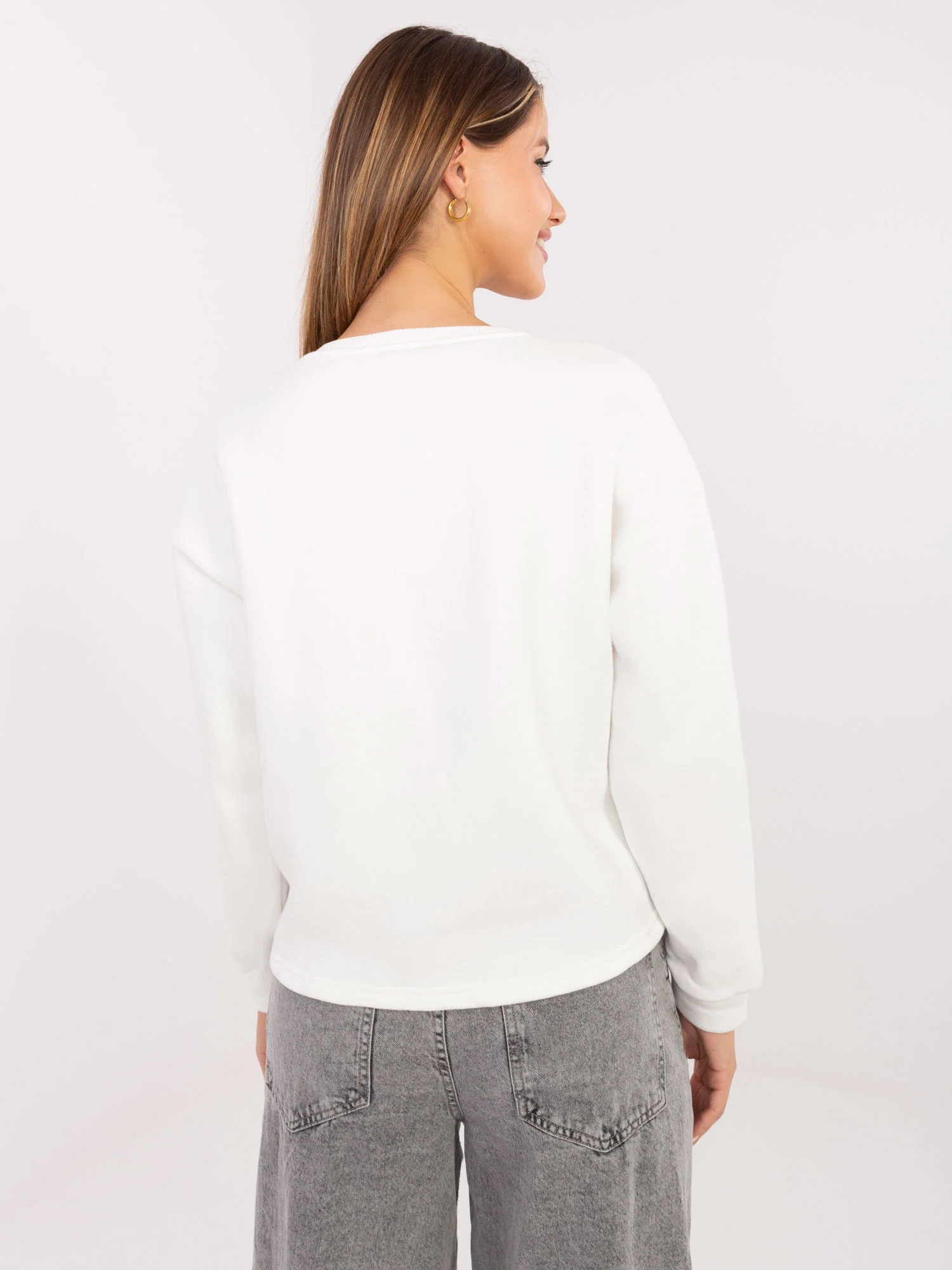 Hanorac Dama Maneca lunga, Decolteu rotund, ex moda, Roz Casual - imagine 3