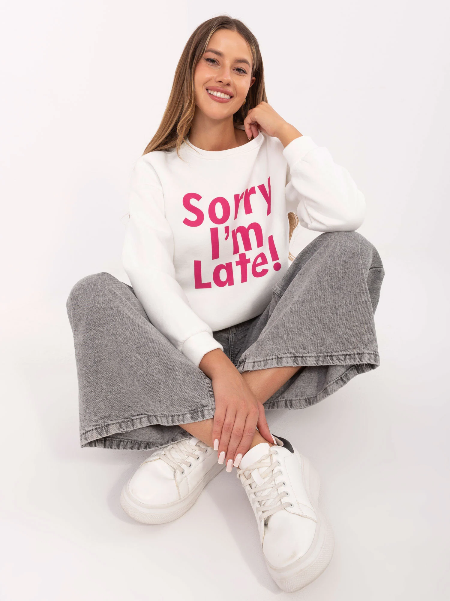 Hanorac Dama Maneca lunga, Decolteu rotund, ex moda, Roz Casual - imagine 4