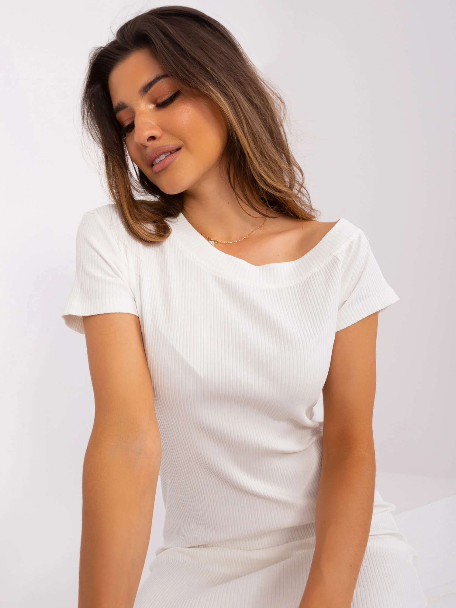 Rochie Dama Mini, Dungi, RELEVANCE, Ecru de Vara - imagine 6