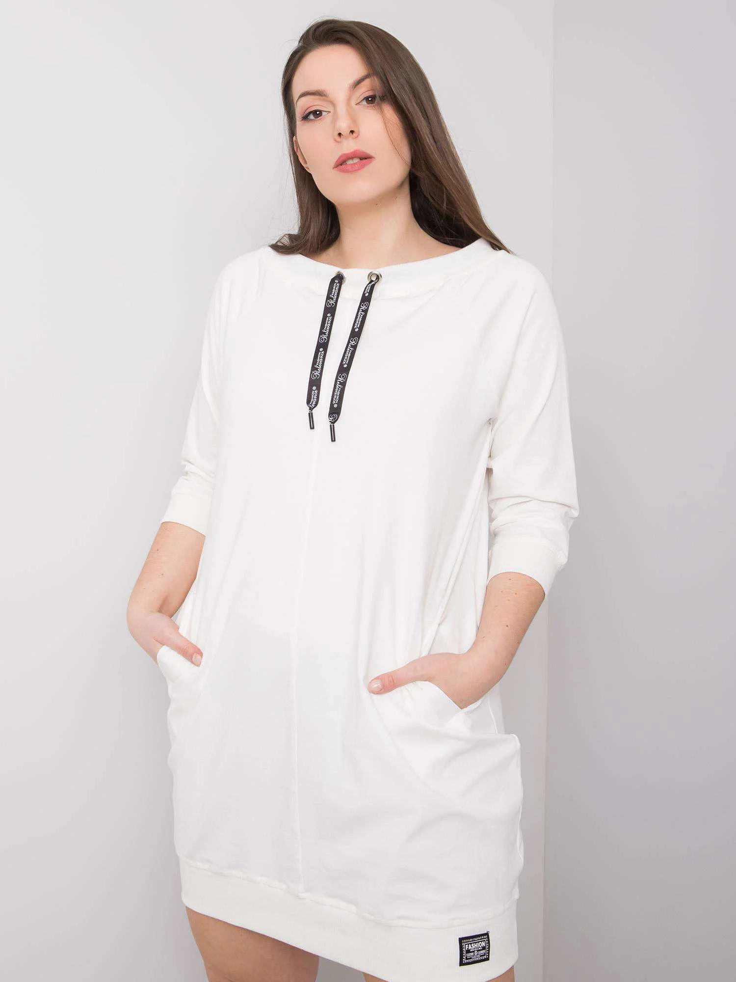 Rochie Dama Maneca 3/4, Rochie dreapta, RELEVANCE, Ecru - Image 2
