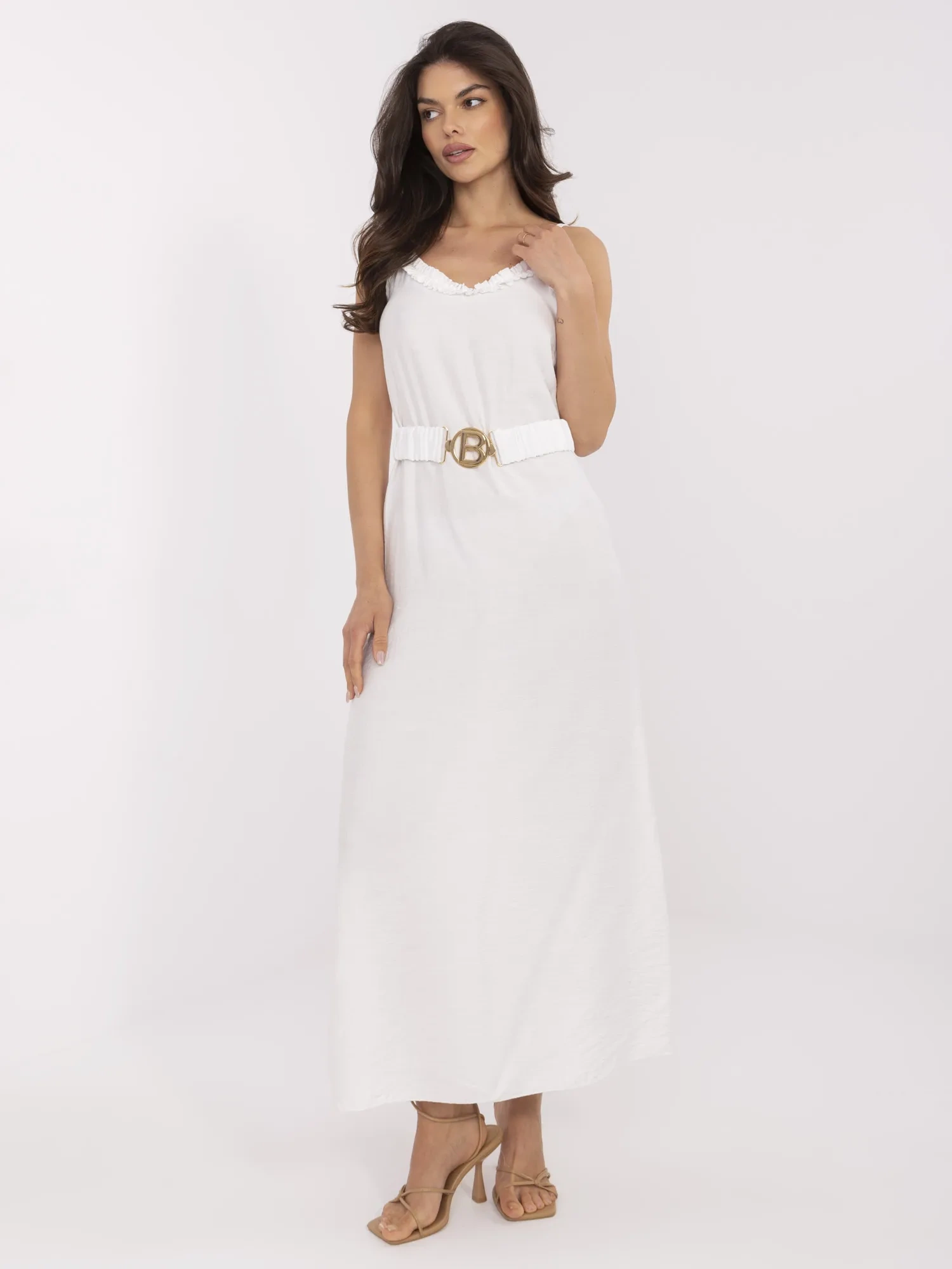 Rochie Dama Maxi, Lejera, ITALY MODA, Ecru de Vara - Image 2