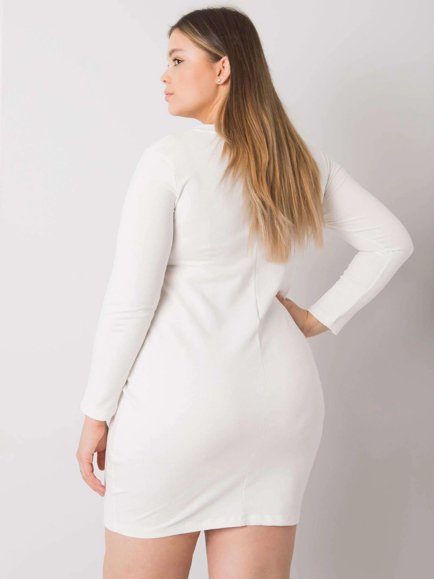 Rochie Dama Maxi, Rochie dreapta, RELEVANCE, Ecru Eleganta Office - Image 3
