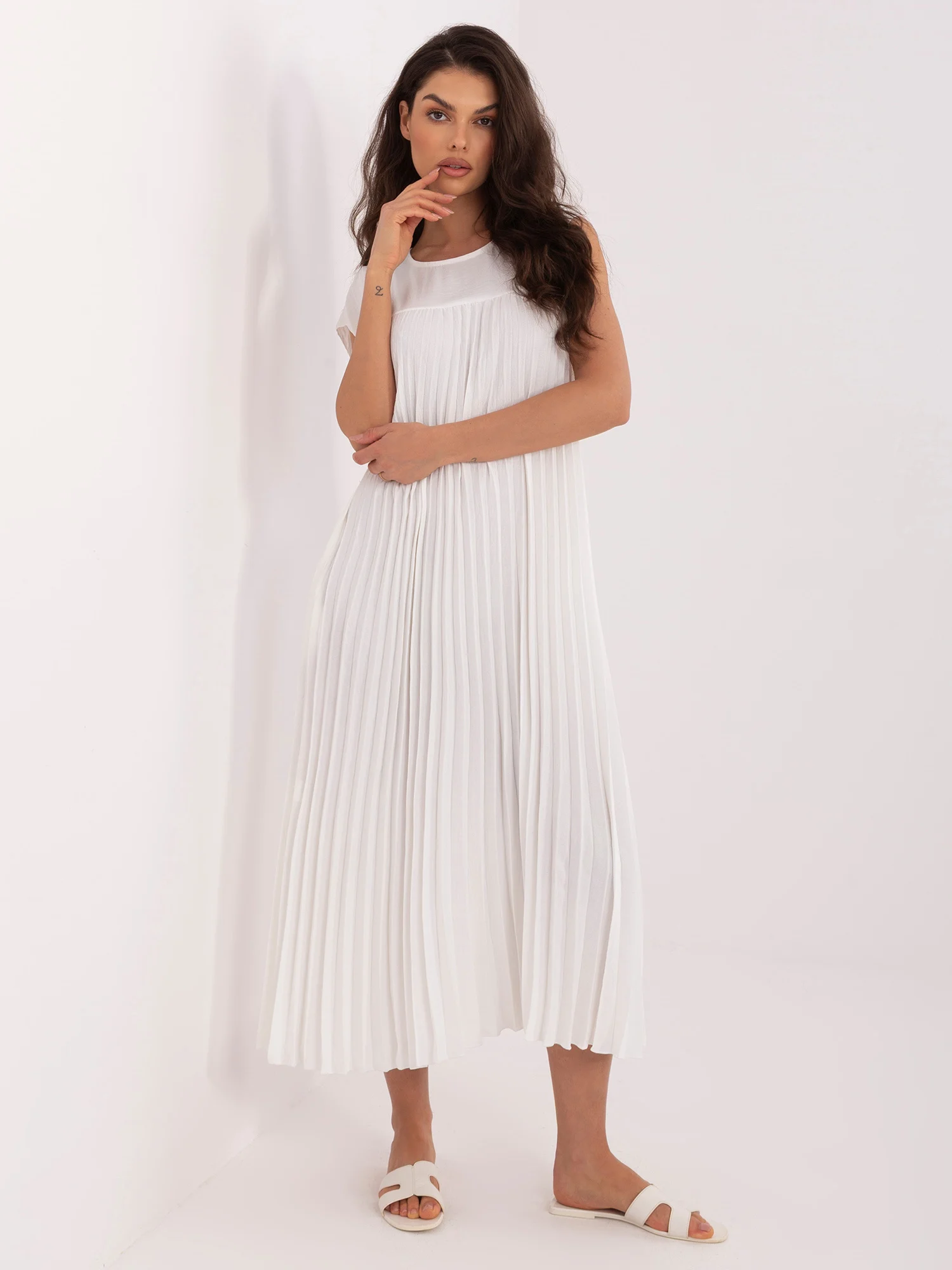 Rochie Dama Midi, Alta croiala, RUE PARIS, Ecru de Petrecere - Image 4
