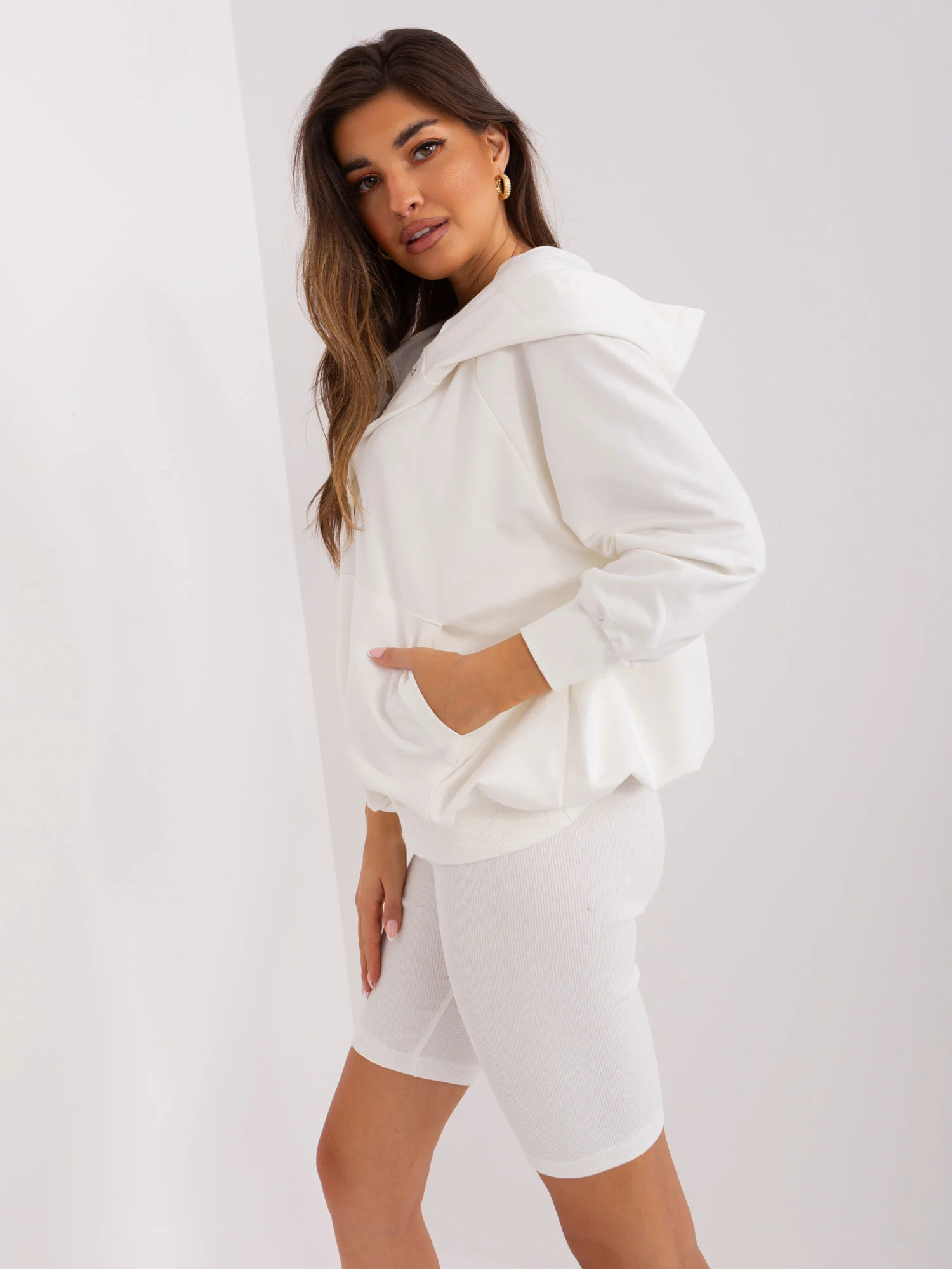 Compleu Dama Mini, Dungi, My Red Lips, Ecru Casual - imagine 5
