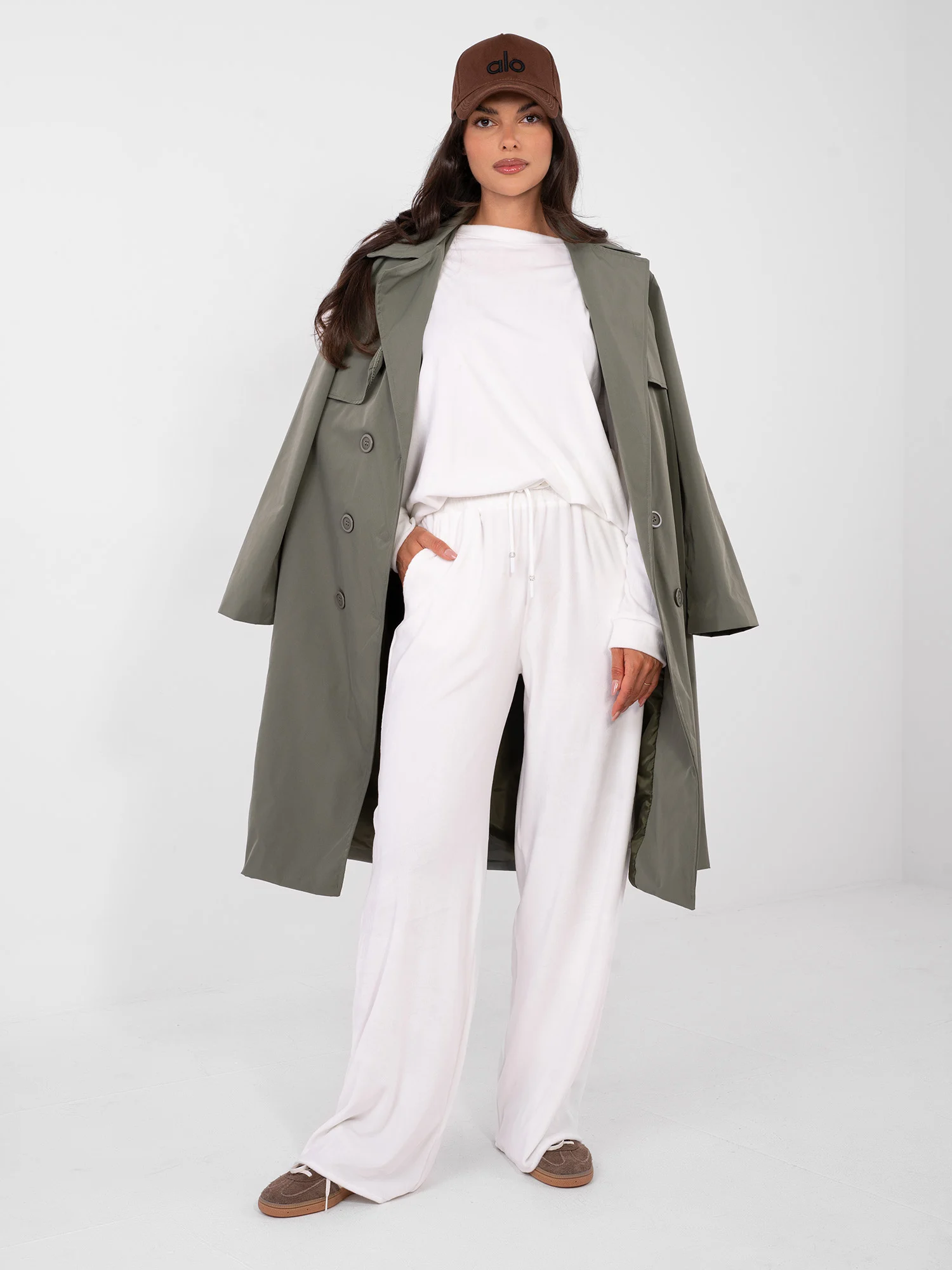 Compleu Dama Maneca lunga, Dreapta, LAKERTA, Ecru Casual - imagine 2