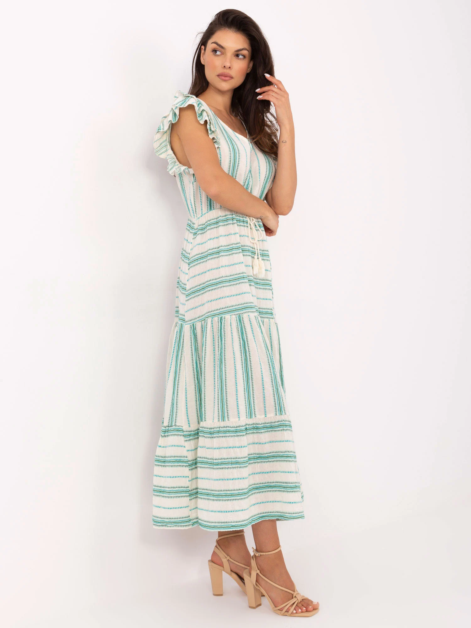 Rochie Dama Midi, Lejera, Och Bella, Verde de Vara - Image 2